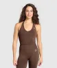 Gymshark Vital Halter Neck Tank With Shelf - Espresso Marl sold by Gymshark