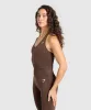 Gymshark Vital Halter Neck Tank With Shelf - Espresso Marl sold by Gymshark