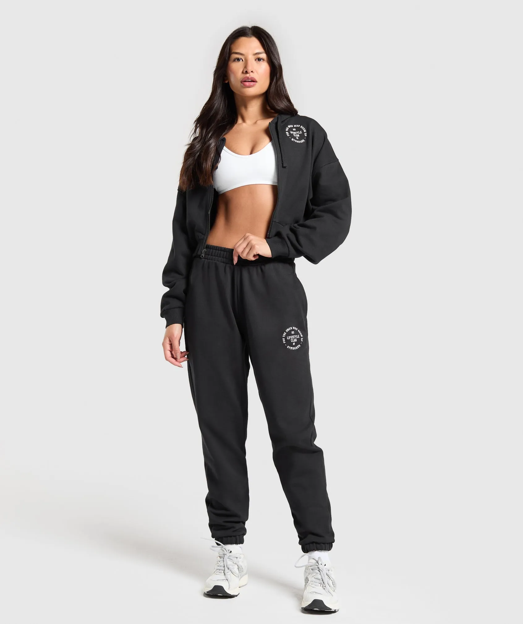 Gymshark Lifestyle Club Graphic Zip Up Hoodie - Black sold by Gymshark product image thumbnail 3