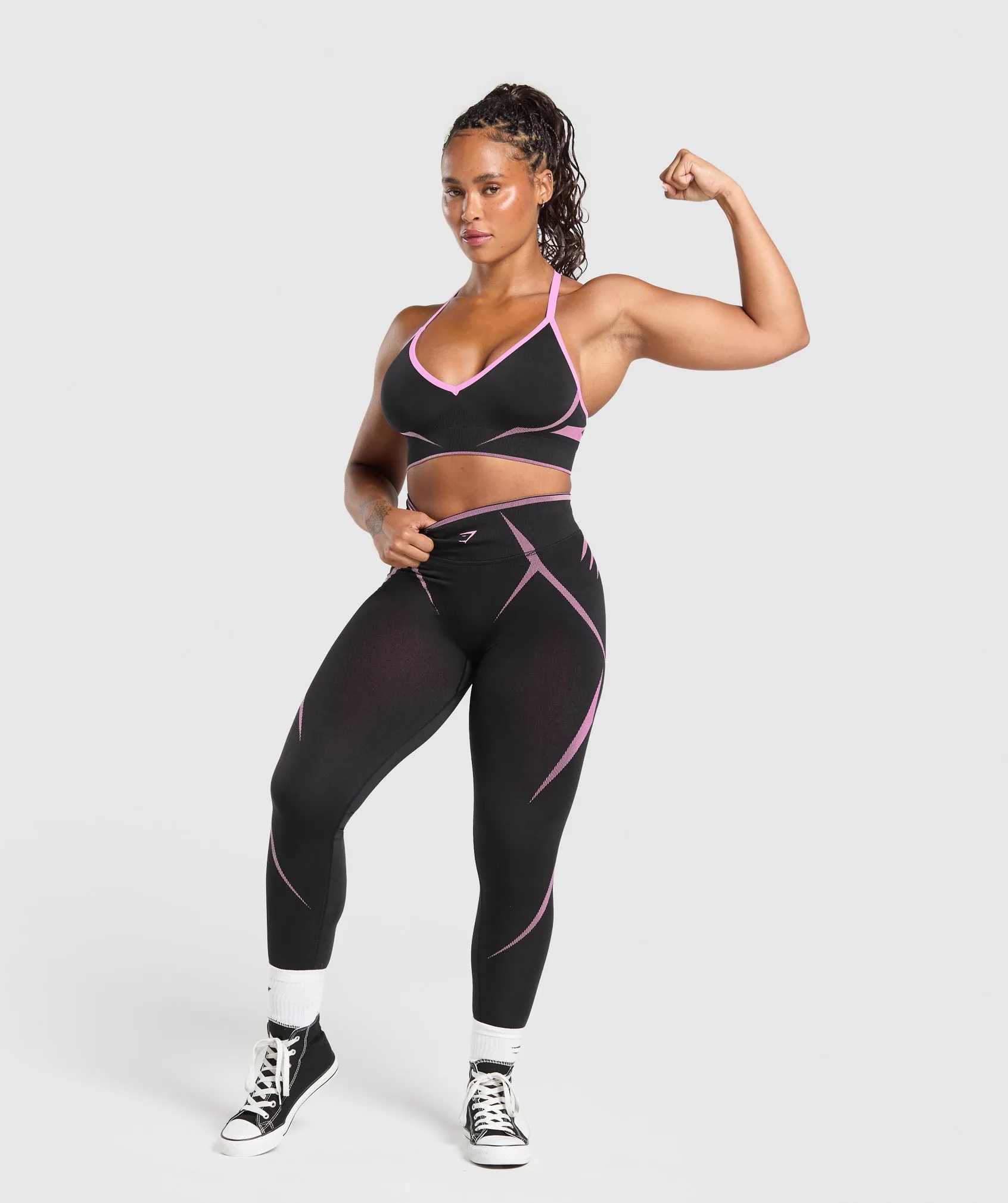 Gymshark Apex Lift Seamless Sports Bra - Darkest Purple/Sour Pink sold by Gymshark product image thumbnail 3