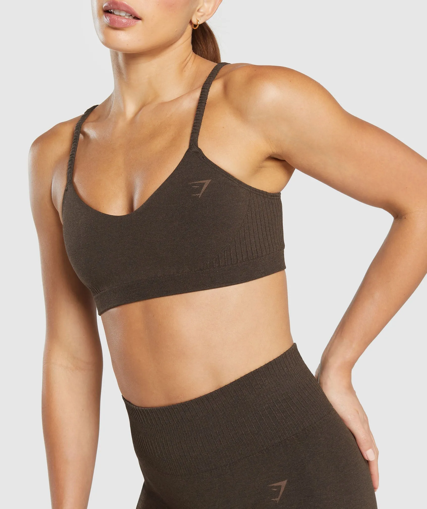 Gymshark Rest Day Seamless Modal Bralette - Bros Walnut Brown Marl sold by Gymshark product image thumbnail 5