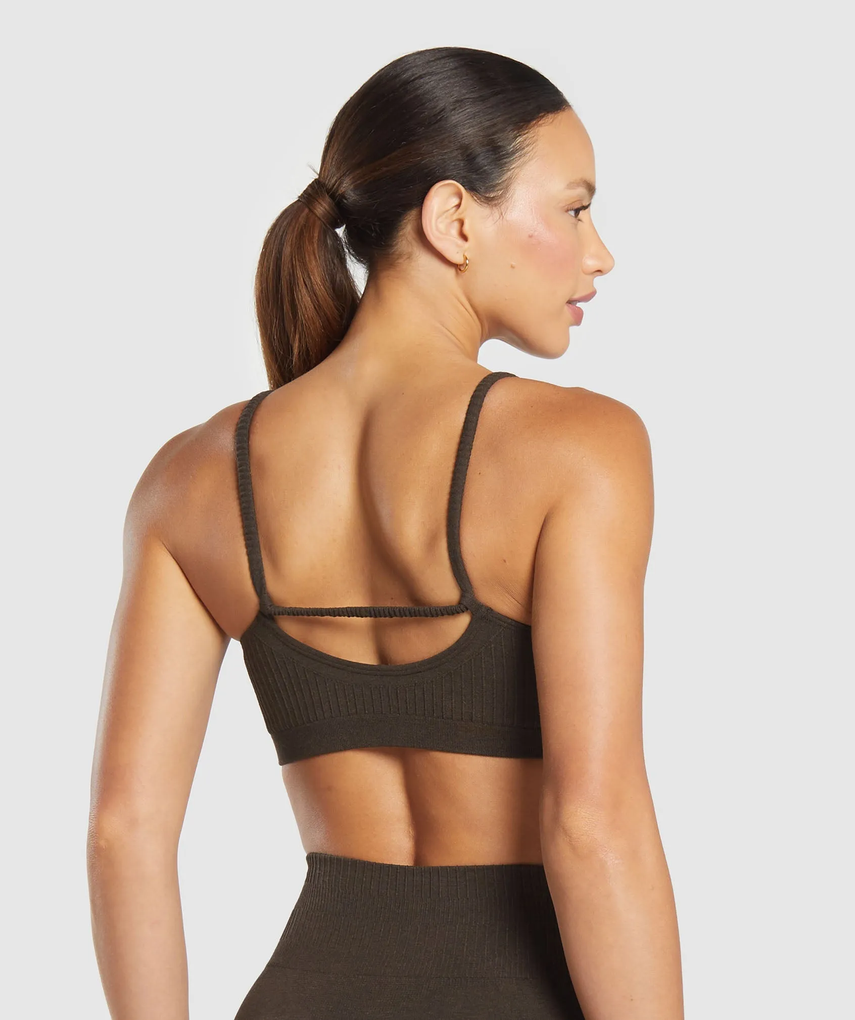 Gymshark Rest Day Seamless Modal Bralette - Bros Walnut Brown Marl sold by Gymshark product image thumbnail 2