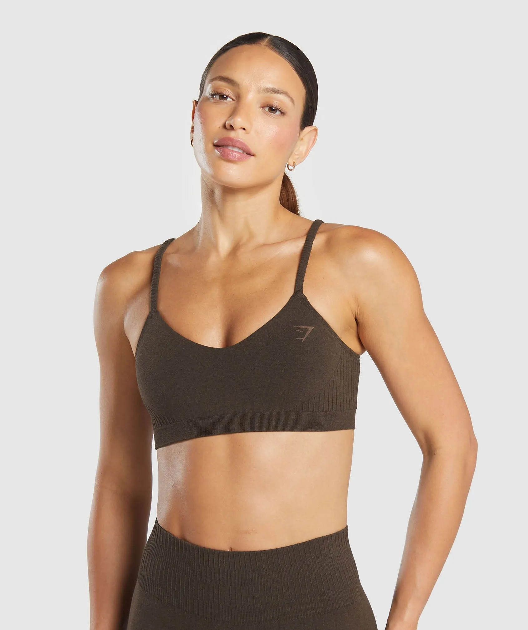 Gymshark Rest Day Seamless Modal Bralette - Bros Walnut Brown Marl sold by Gymshark