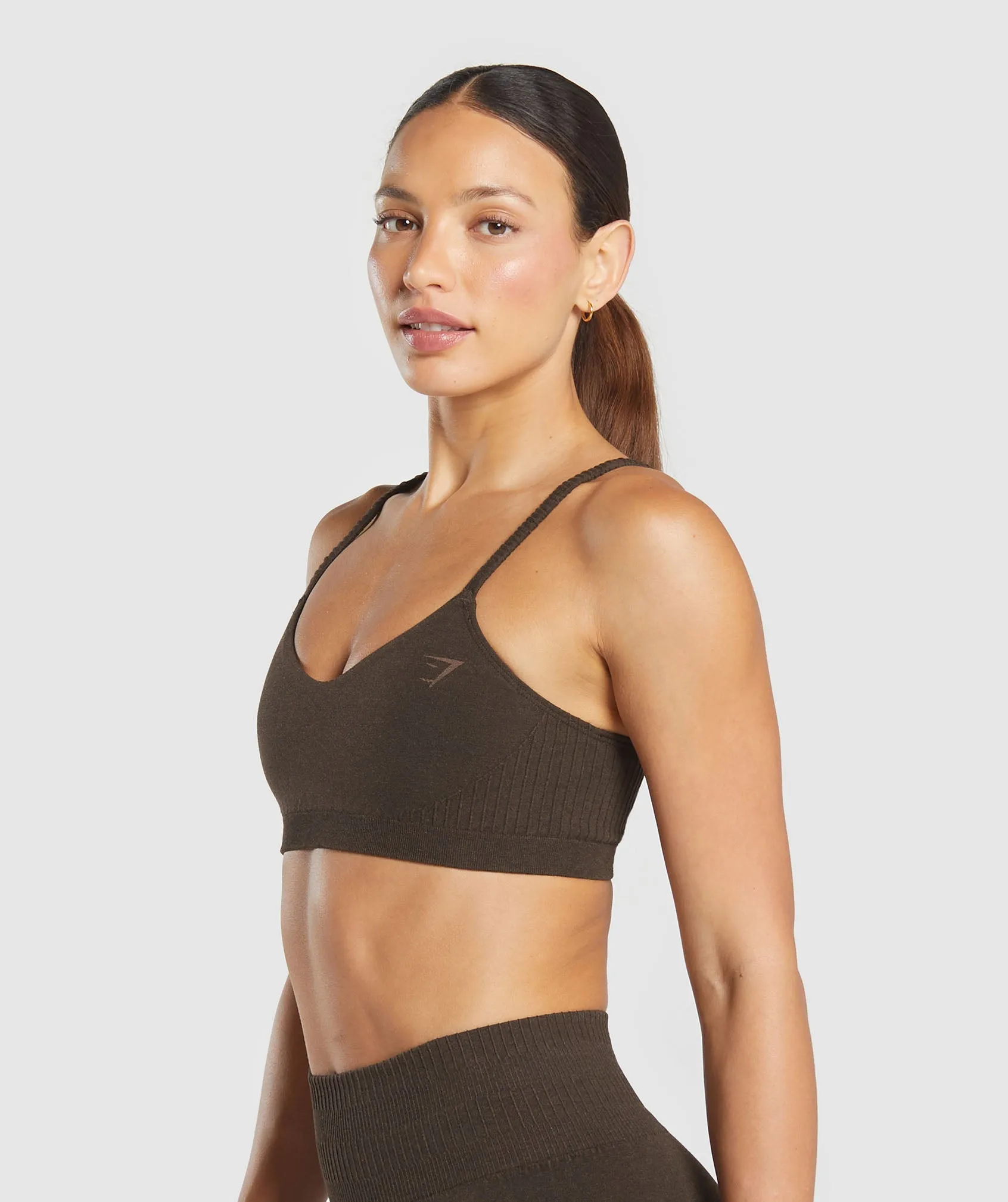 Gymshark Rest Day Seamless Modal Bralette - Bros Walnut Brown Marl sold by Gymshark product image thumbnail 3
