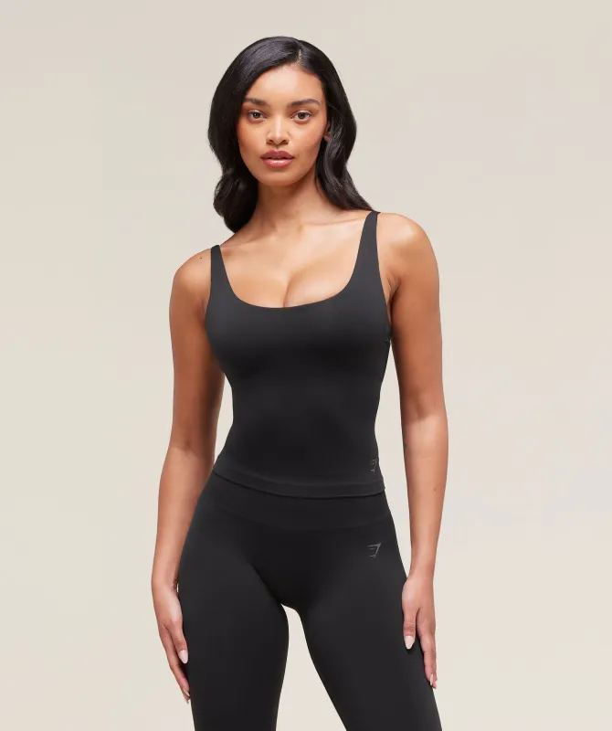 Gymshark Soft Sculpt Shelf Tank - Black sold by Gymshark