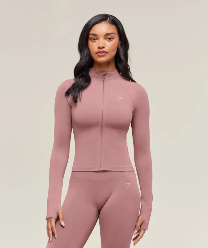 Gymshark Soft Sculpt Zip Up Jacket - Calm Pink sold by Gymshark