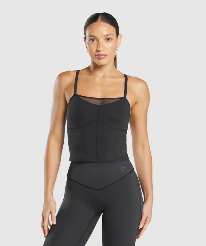 Gymshark Elevate Mesh Shelf Tank - Black sold by Gymshark