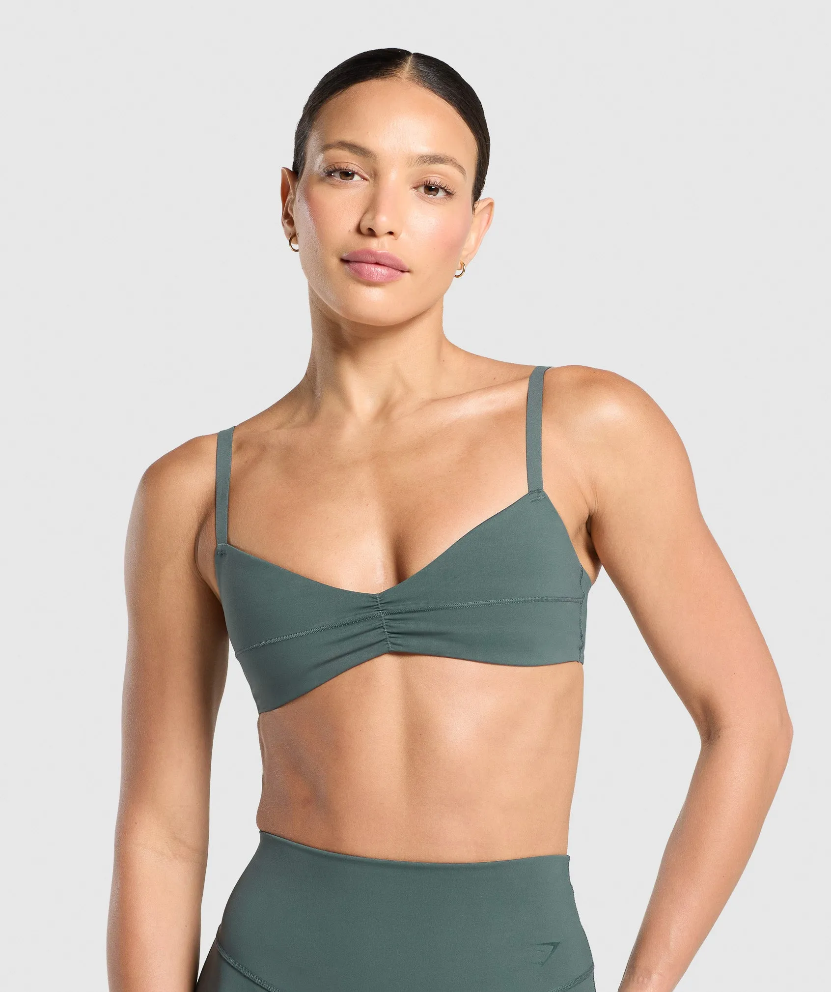 Gymshark Elevate Ruched Sports Bra - Slate Teal sold by Gymshark