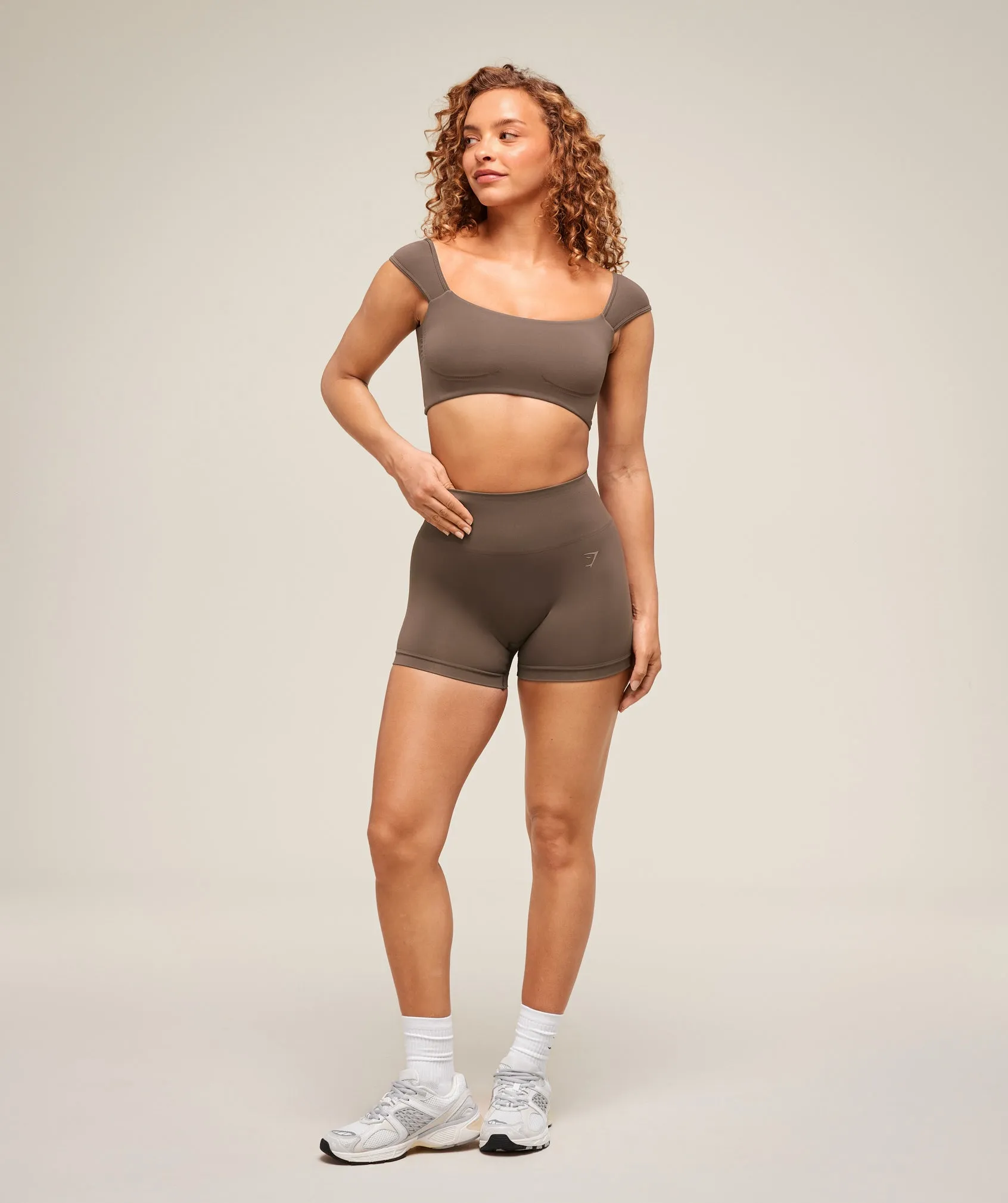 Gymshark Soft Sculpt Cap Sleeve Bralette - Walnut Brown sold by Gymshark product image thumbnail 4