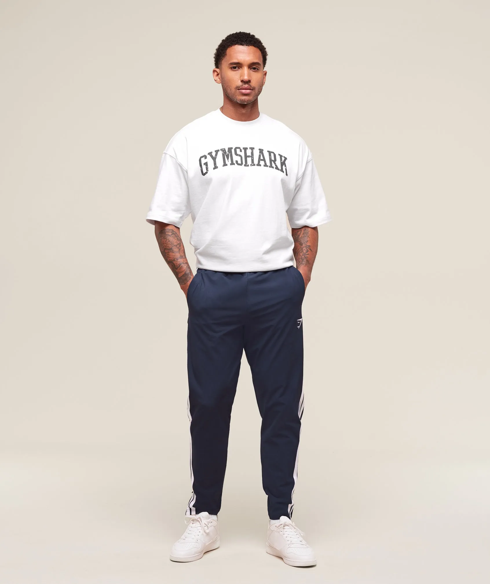 Gymshark Retro Side Stripe Joggers - Heavy Blue sold by Gymshark product image thumbnail 4