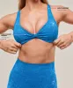 Gymshark Adapt Animal X Whitney Seamless Twist Front Bra - Barbell Blue/Gentle Blue sold by Gymshark