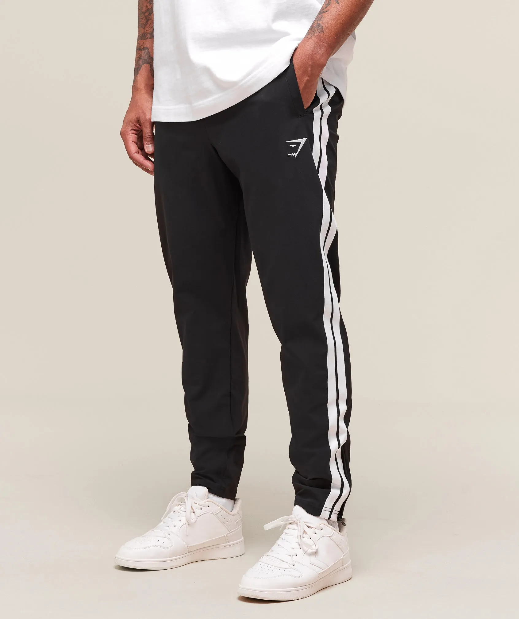 Gymshark Retro Side Stripe Joggers - Black sold by Gymshark product image thumbnail 3