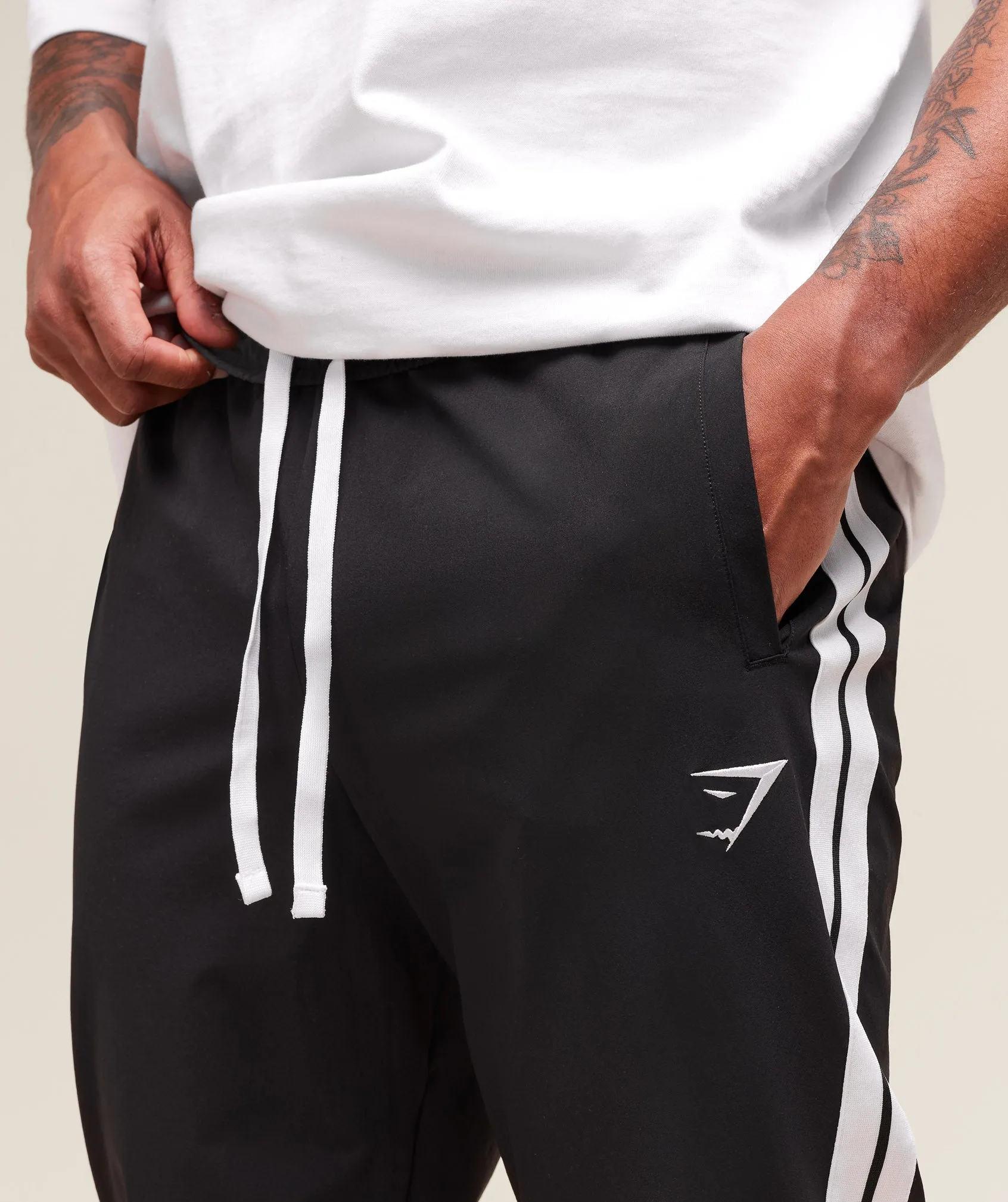 Gymshark Retro Side Stripe Joggers - Black sold by Gymshark product image thumbnail 5
