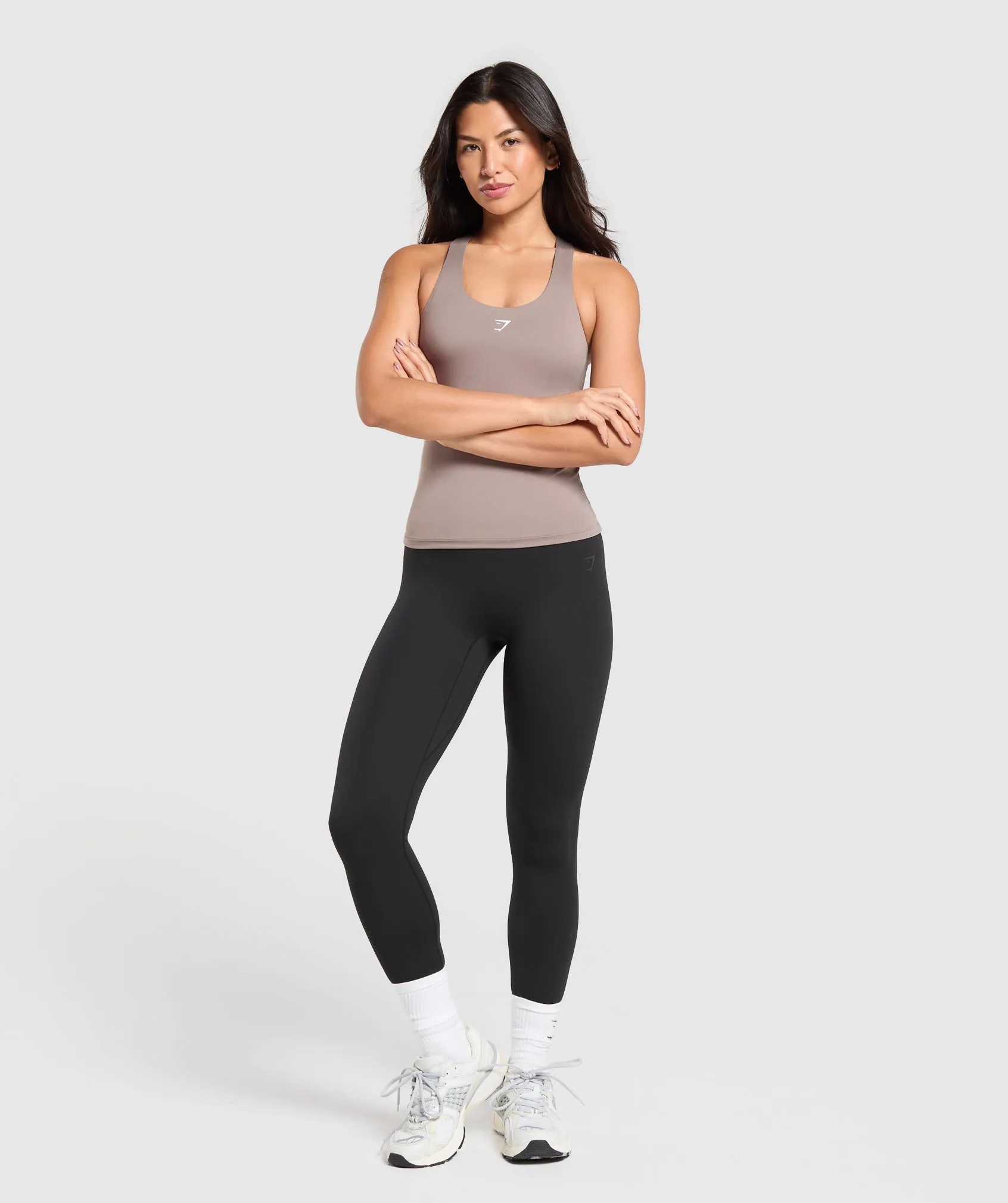 Gymshark Everyday Racer Back Tank With Shelf - Lifestyle Brown sold by Gymshark product image thumbnail 4