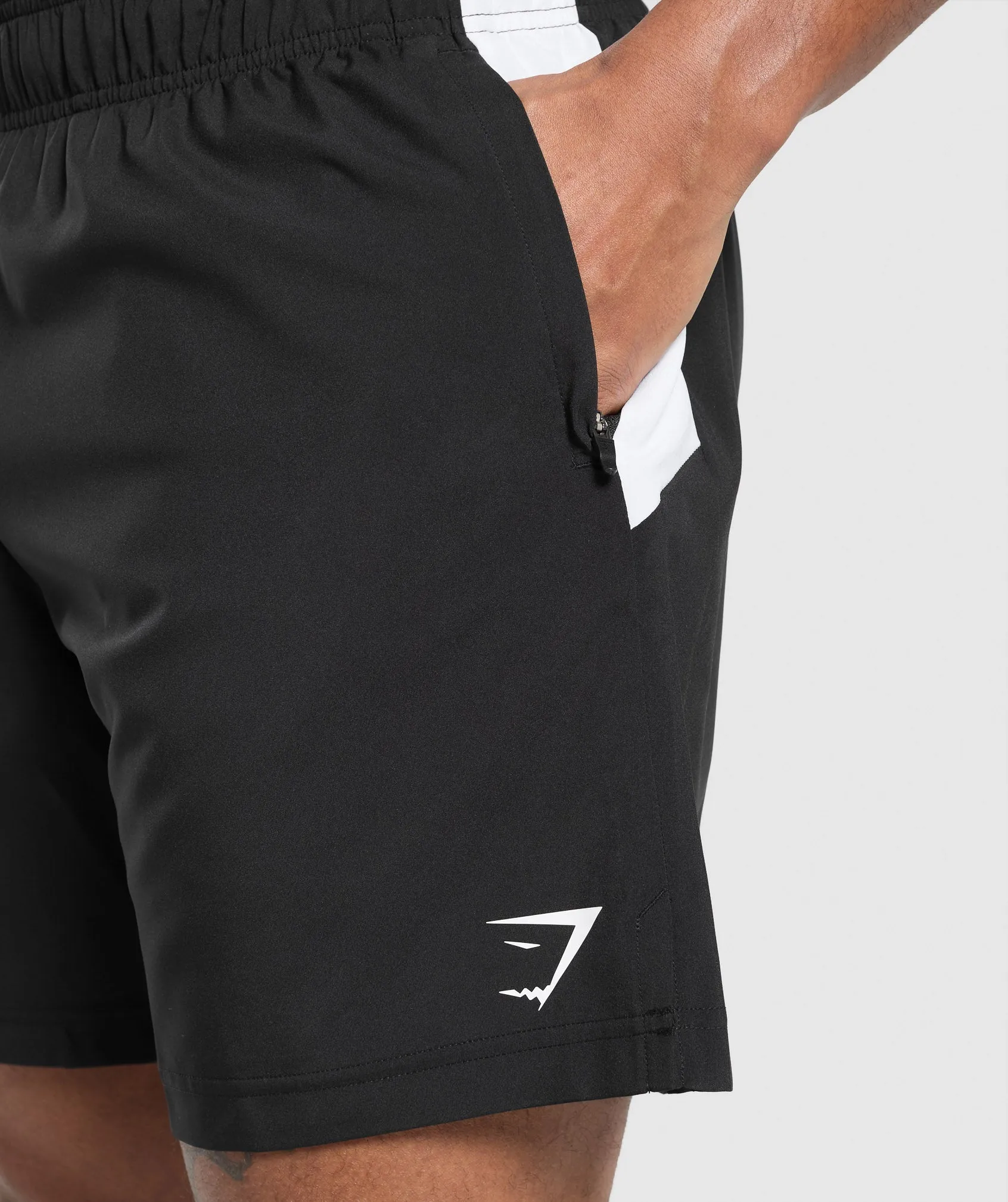 Gymshark Sport Panel 7" Shorts - Black/White sold by Gymshark product image thumbnail 5
