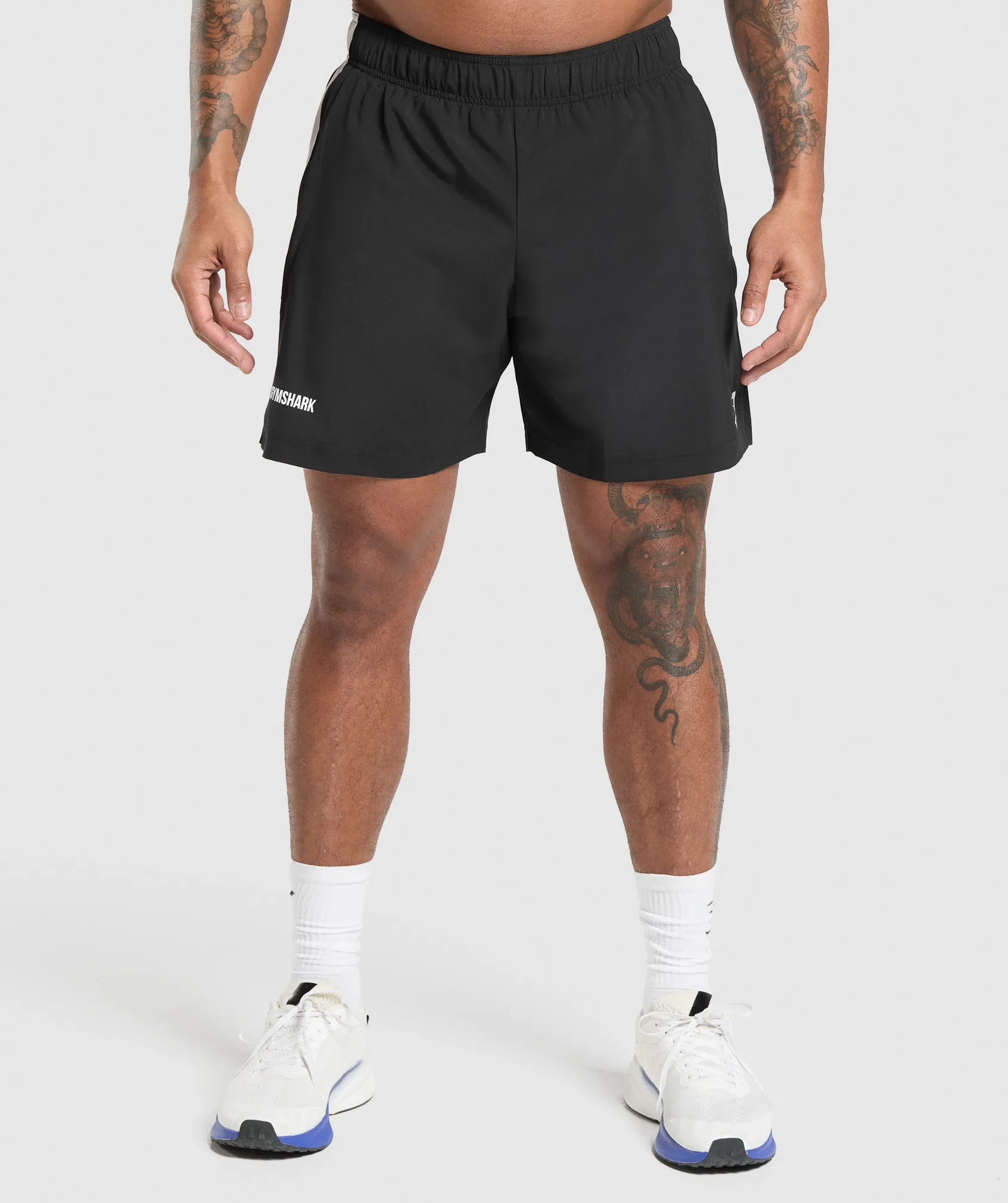 Gymshark Sport Panel 7" Shorts - Black/White sold by Gymshark product image thumbnail 2