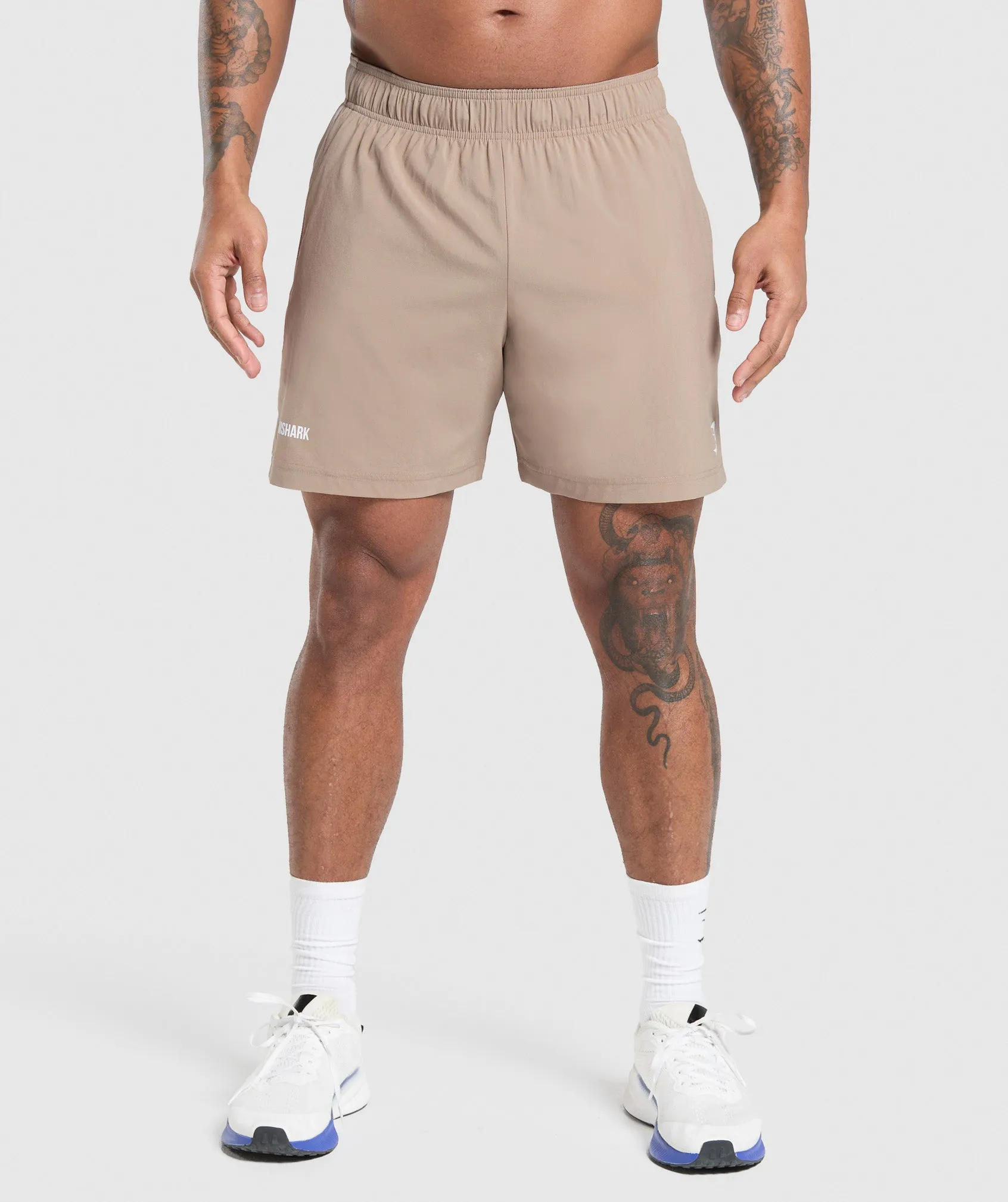 Gymshark Sport Panel 7" Shorts - Cement Brown/Pebble Grey sold by Gymshark product image thumbnail 2