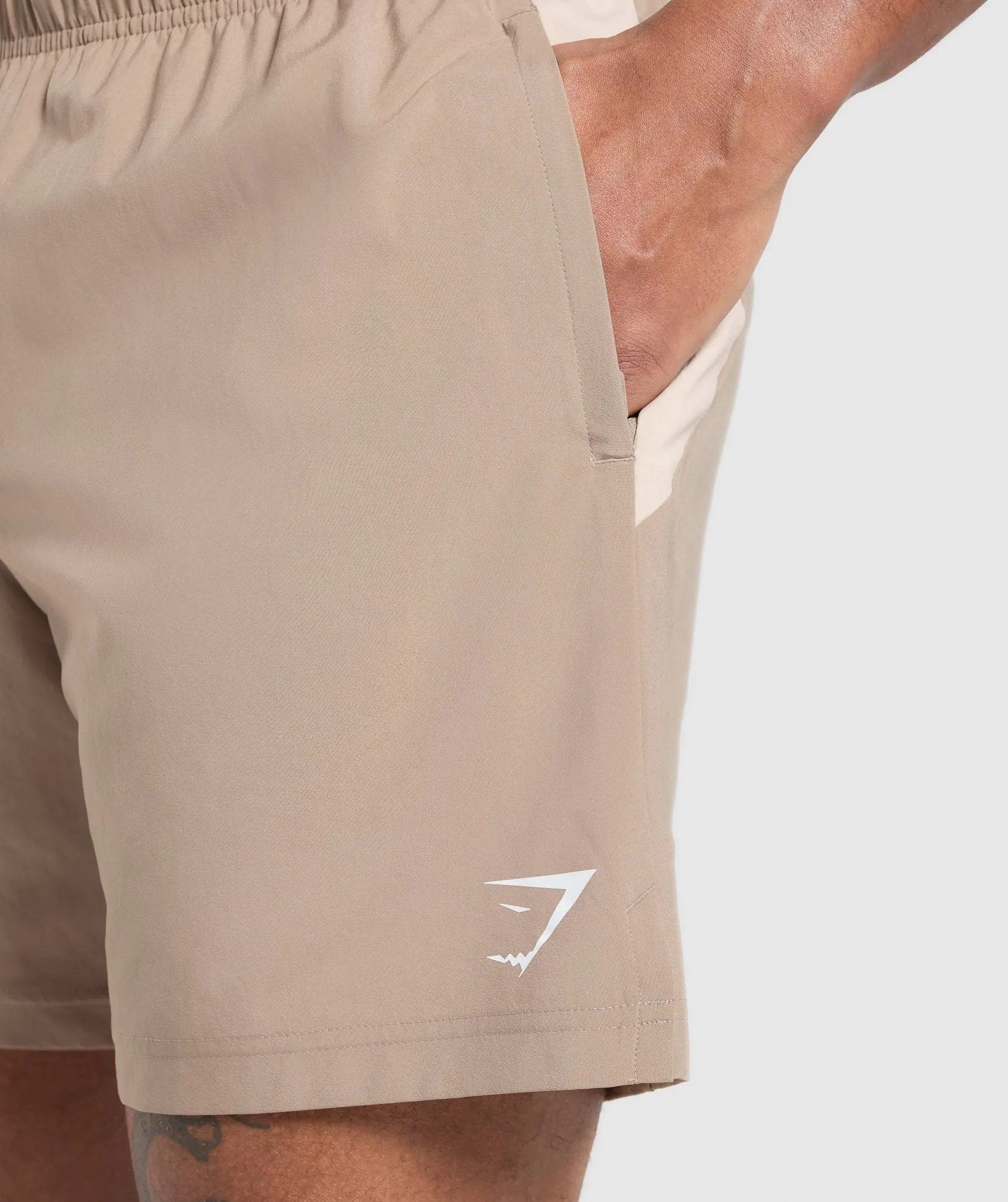 Gymshark Sport Panel 7" Shorts - Cement Brown/Pebble Grey sold by Gymshark product image thumbnail 5
