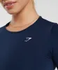Gymshark Everyday Seamless Long Sleeve Crop Top - Navy sold by Gymshark