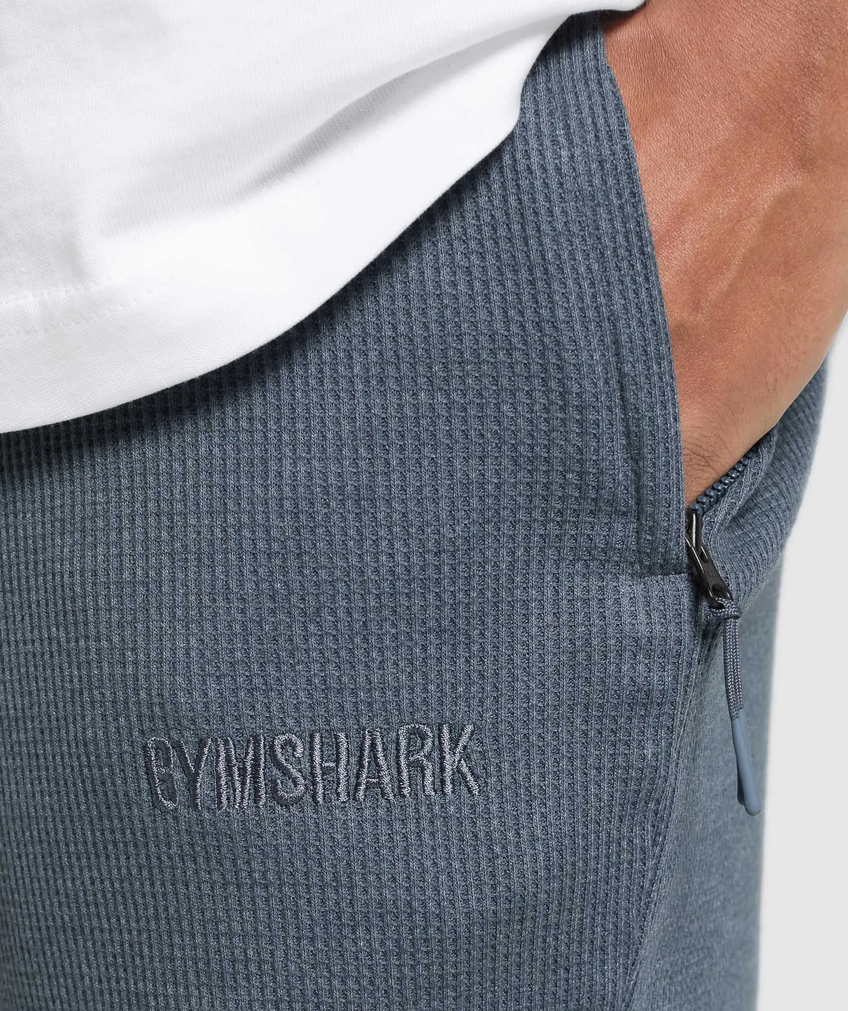 Gymshark Waffle Shorts - Titanium Blue sold by Gymshark product image thumbnail 4