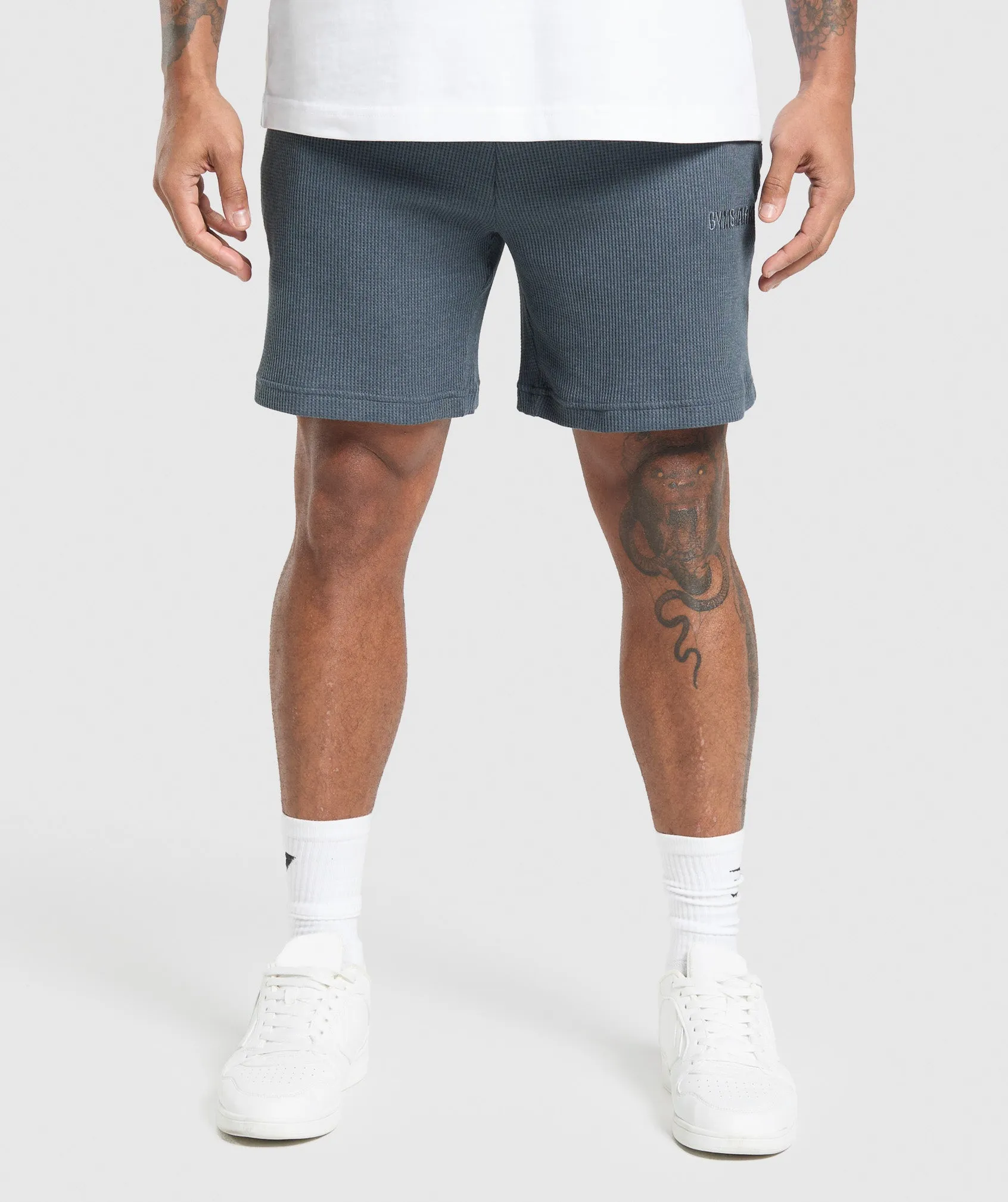 Gymshark Waffle Shorts - Titanium Blue sold by Gymshark