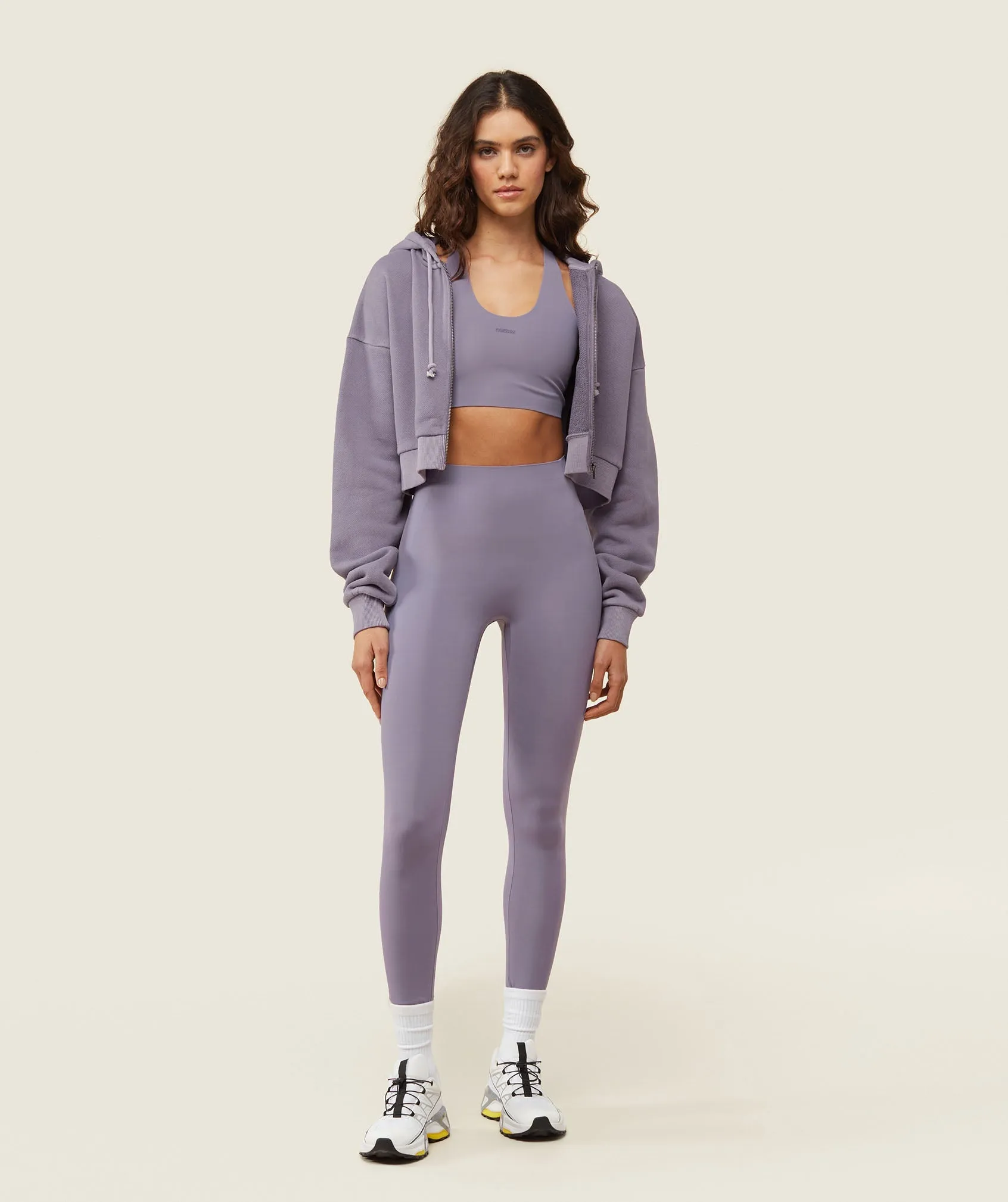 Gymshark everywear Cropped Zip Hoodie - Fog Purple sold by Gymshark product image thumbnail 2