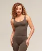 Gymshark Soft Sculpt Tank With Shelf - Walnut Brown sold by Gymshark