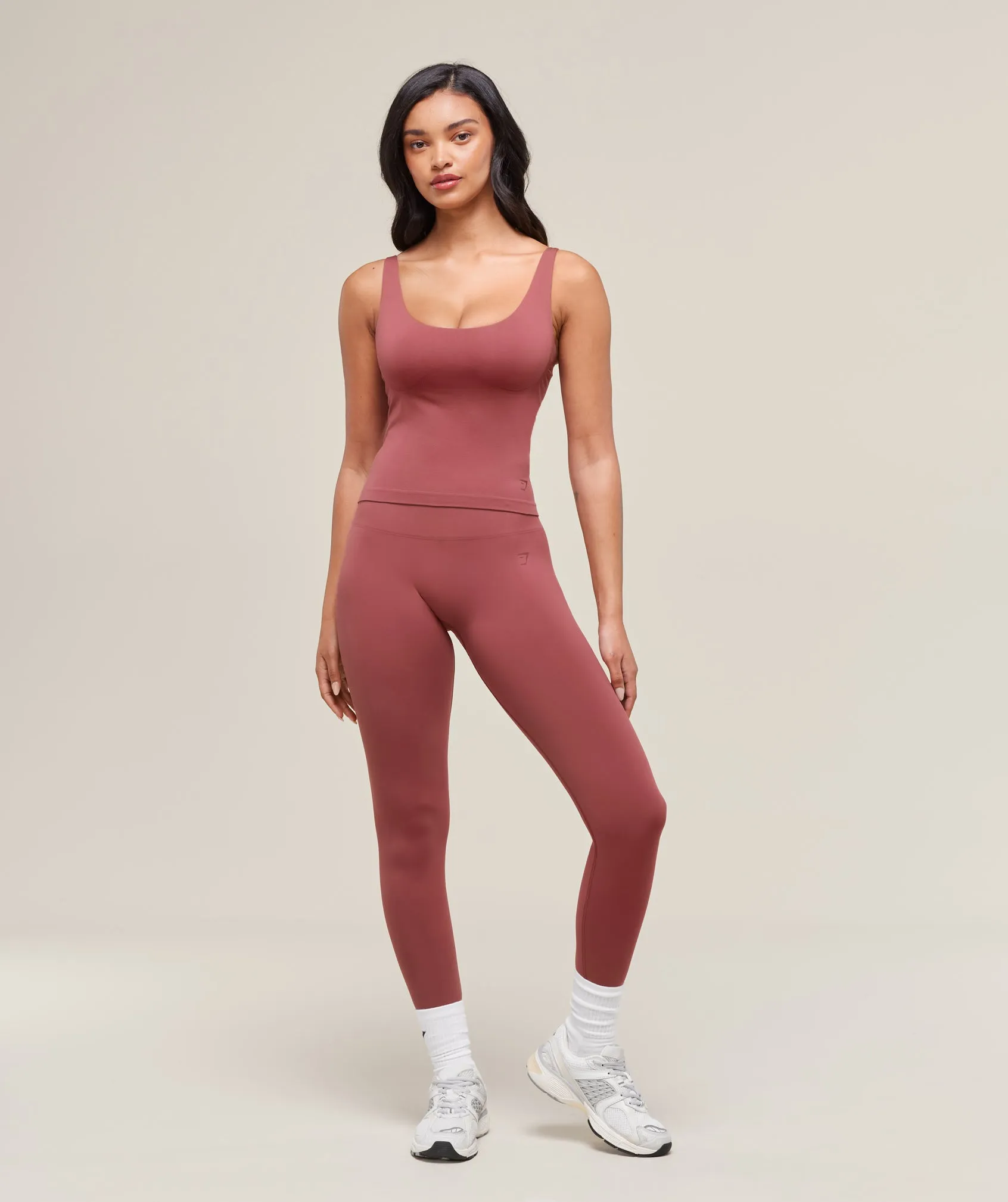 Gymshark Soft Sculpt Tank With Shelf - Washed Berry Pink sold by Gymshark product image thumbnail 3