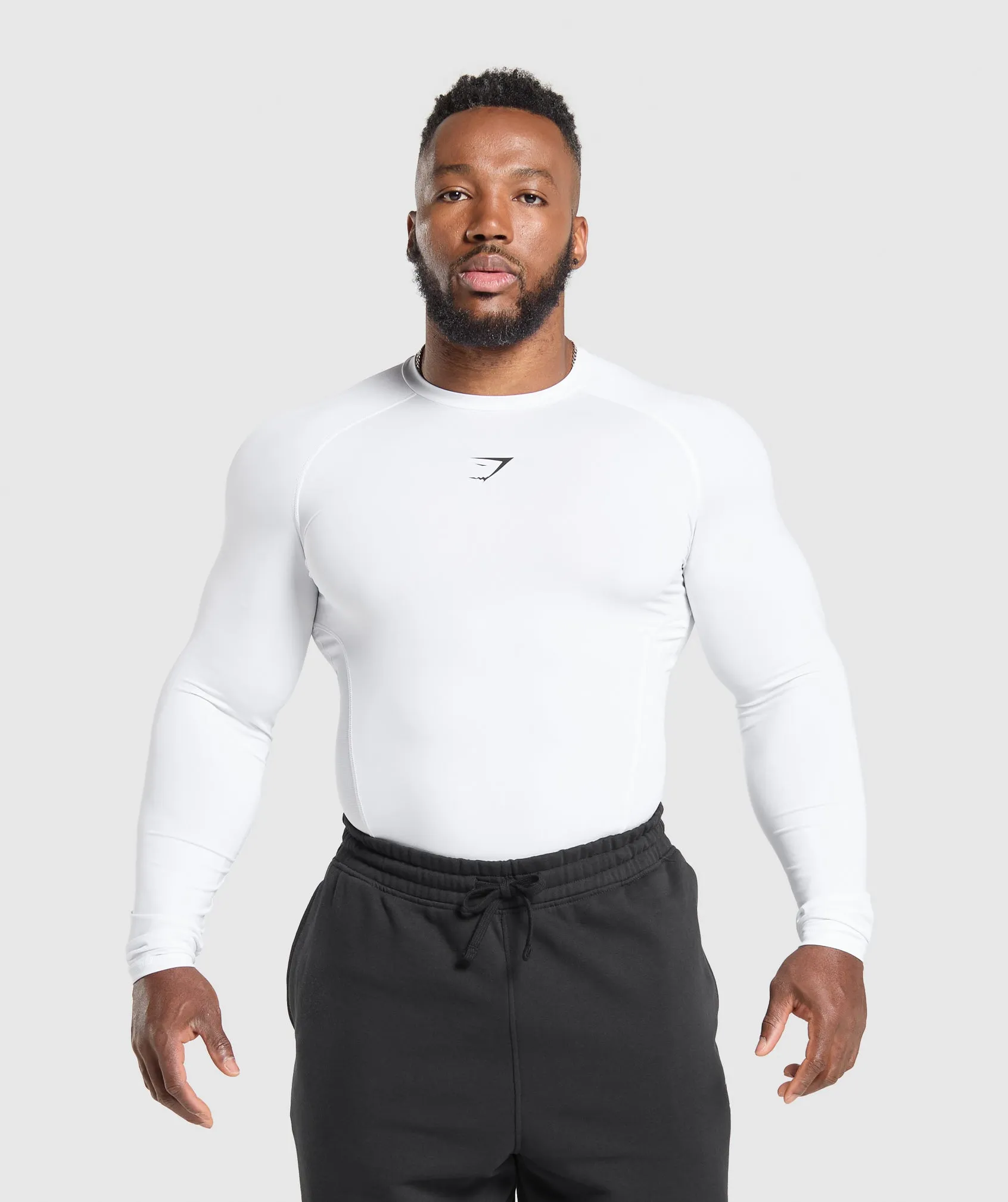 Gymshark Element Baselayer Long Sleeve T-Shirt - White sold by Gymshark
