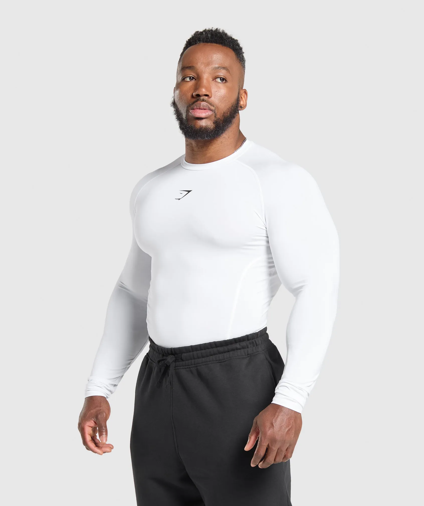 Gymshark Element Baselayer Long Sleeve T-Shirt - White sold by Gymshark product image thumbnail 3