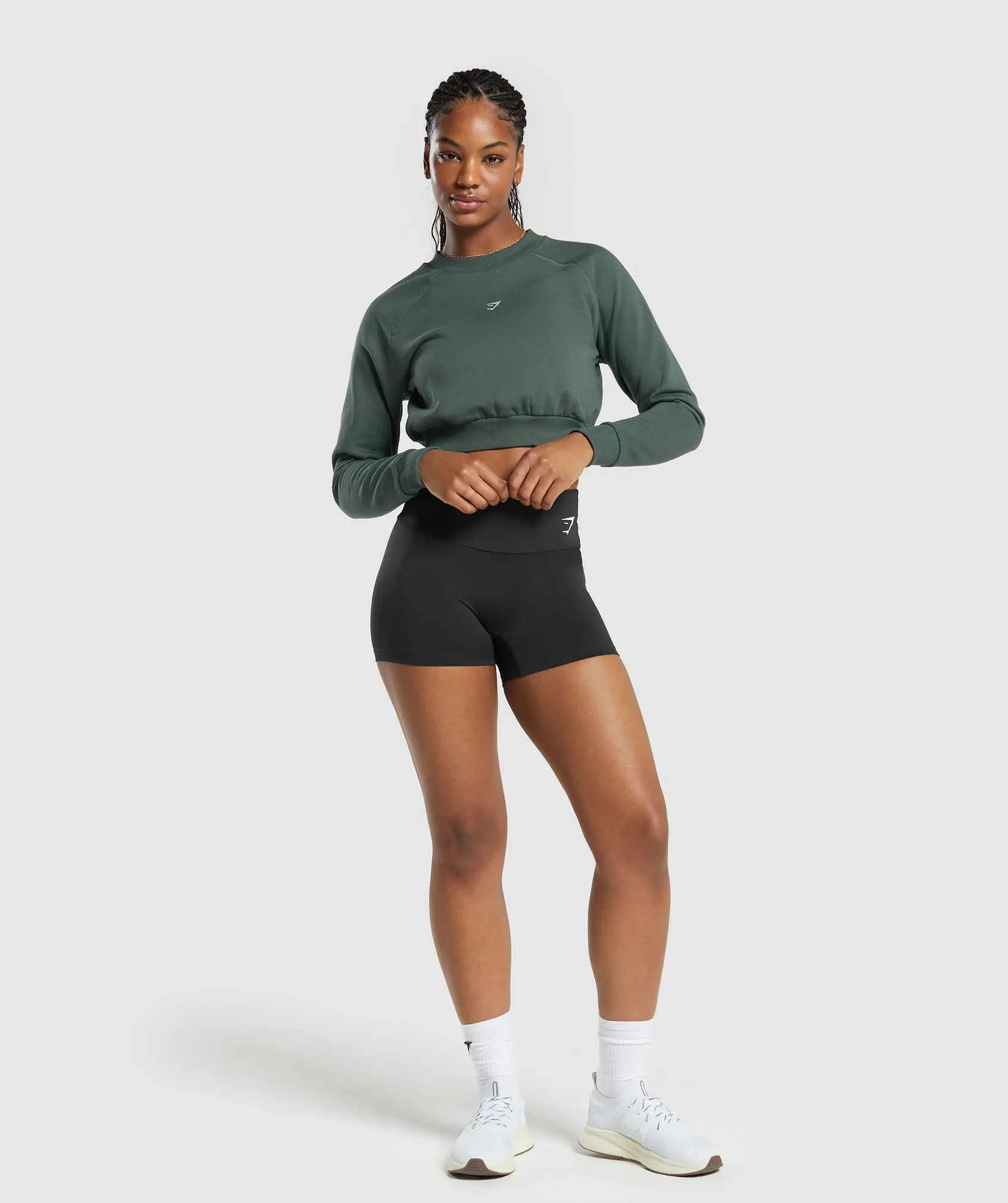 Gymshark Training Fleece Cropped Sweatshirt - Slate Teal sold by Gymshark product image thumbnail 4