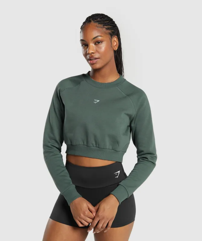 Gymshark Training Fleece Cropped Sweatshirt - Slate Teal sold by Gymshark