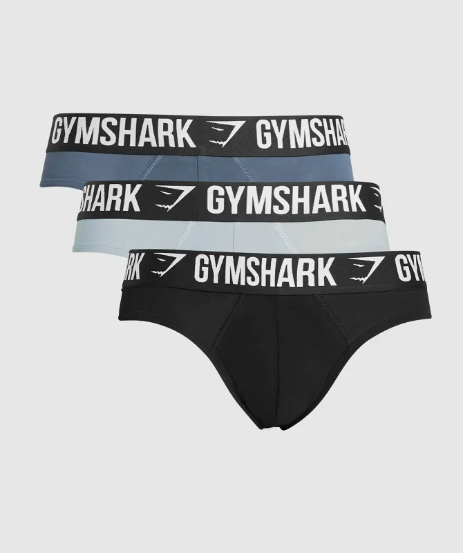 Gymshark Brief 3PK - Denim Grey/Titanium Blue/Black sold by Gymshark