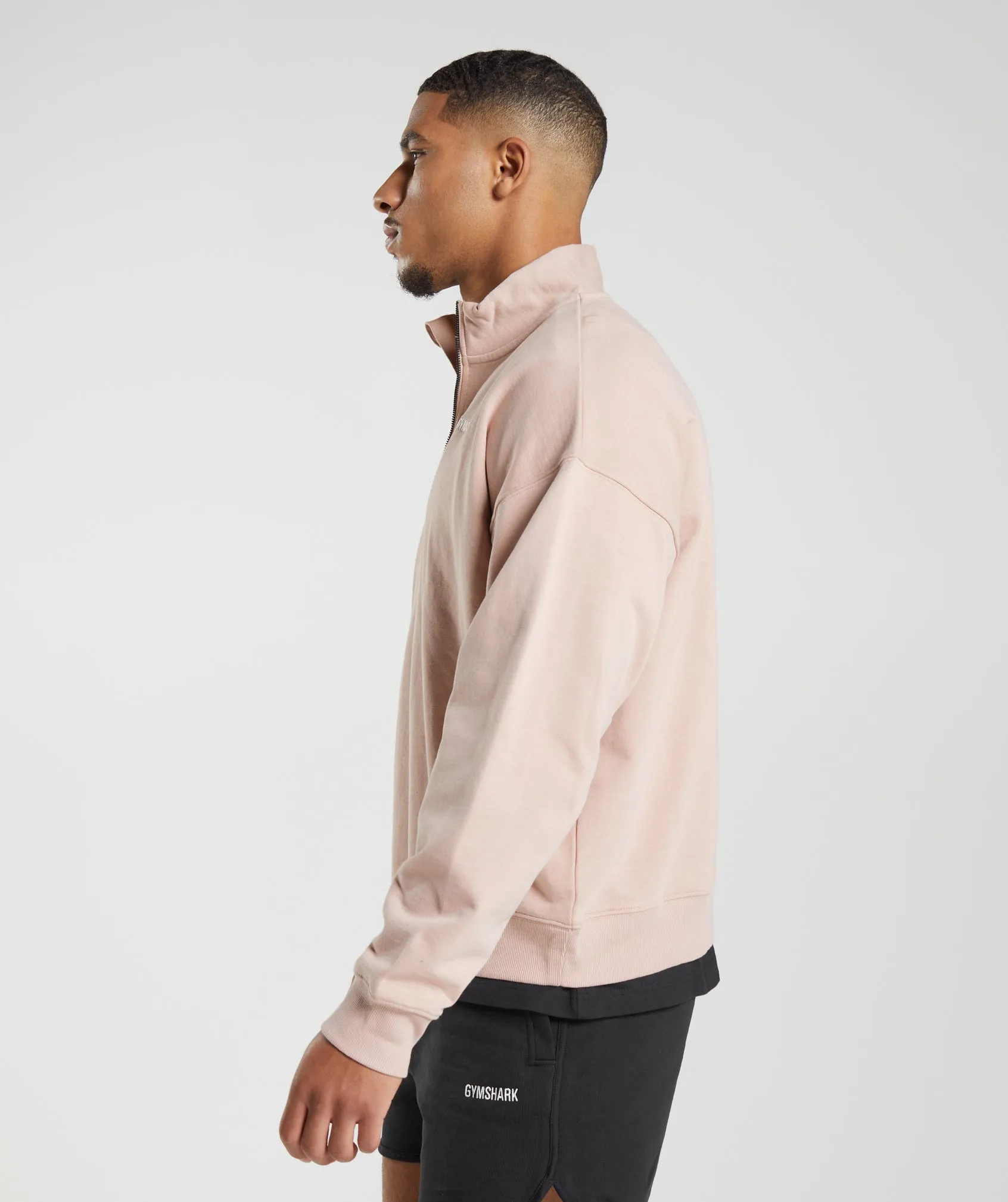 Gymshark Rest Day Sweats 1/4 Zip - Dusty Taupe sold by Gymshark product image thumbnail 4