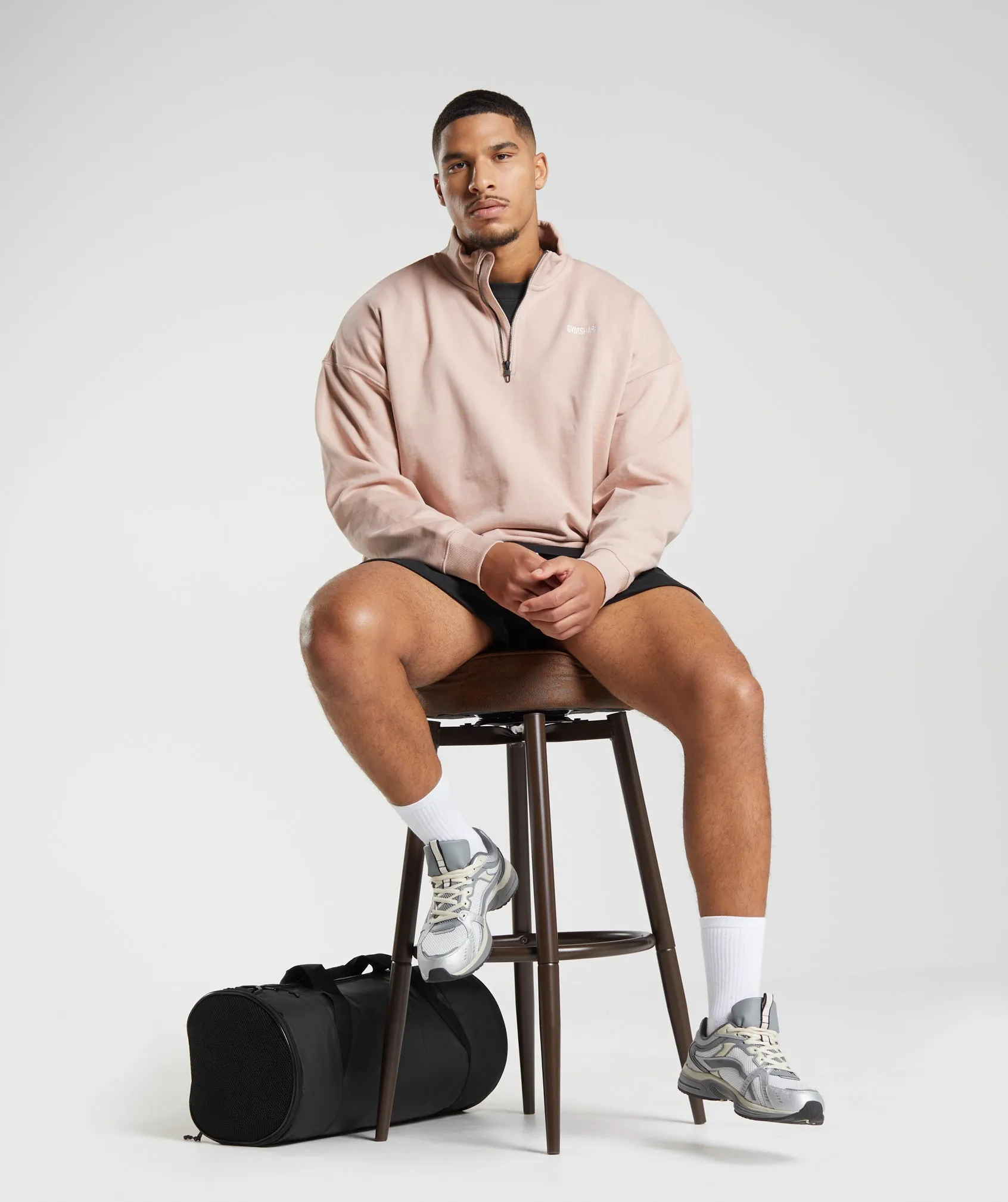 Gymshark Rest Day Sweats 1/4 Zip - Dusty Taupe sold by Gymshark product image thumbnail 5