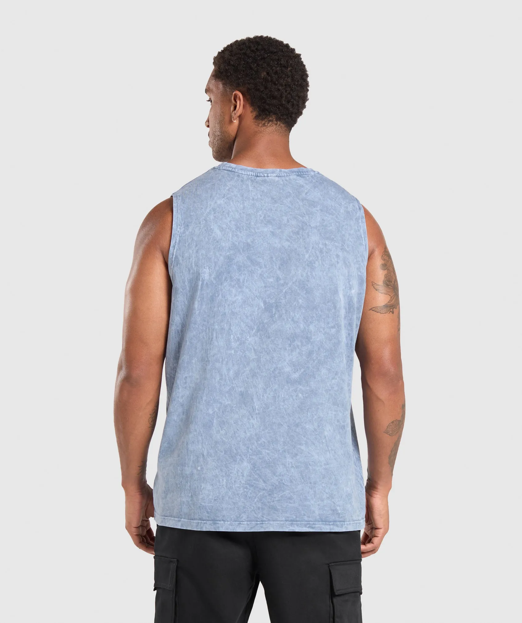 Gymshark Collegiate Shadow Washed Tank - Faded Blue sold by Gymshark product image thumbnail 3
