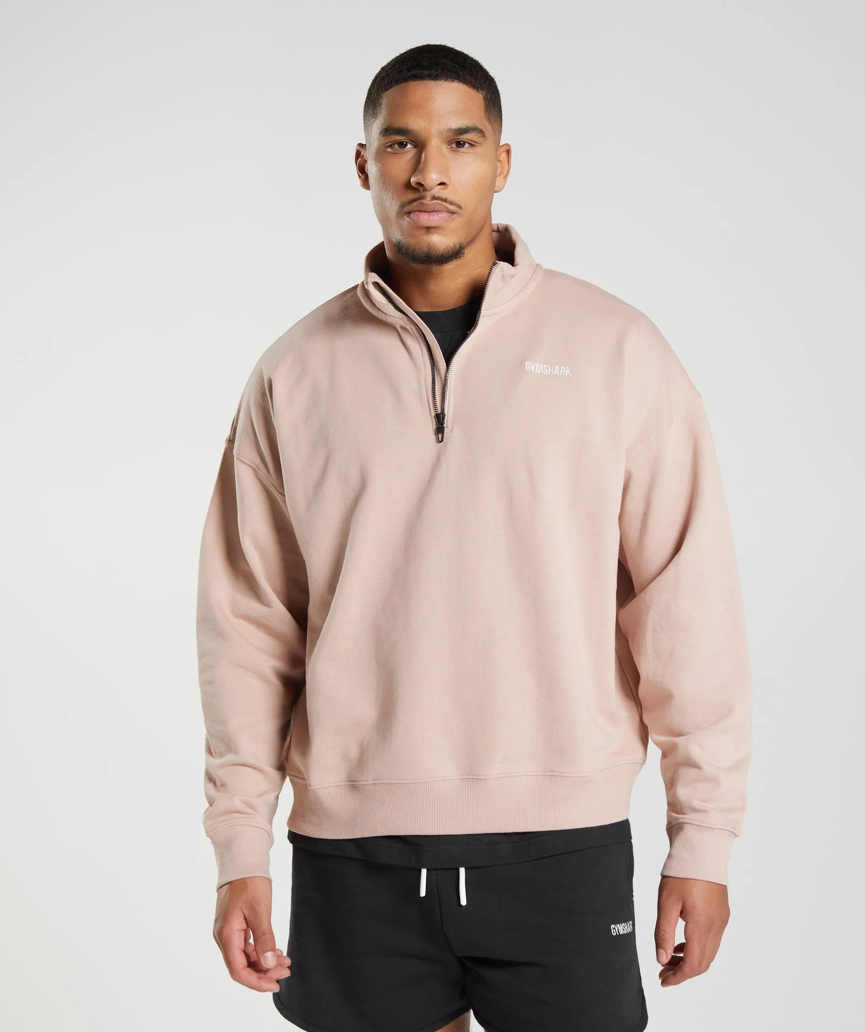 Gymshark Rest Day Sweats 1/4 Zip - Dusty Taupe sold by Gymshark product image thumbnail 2