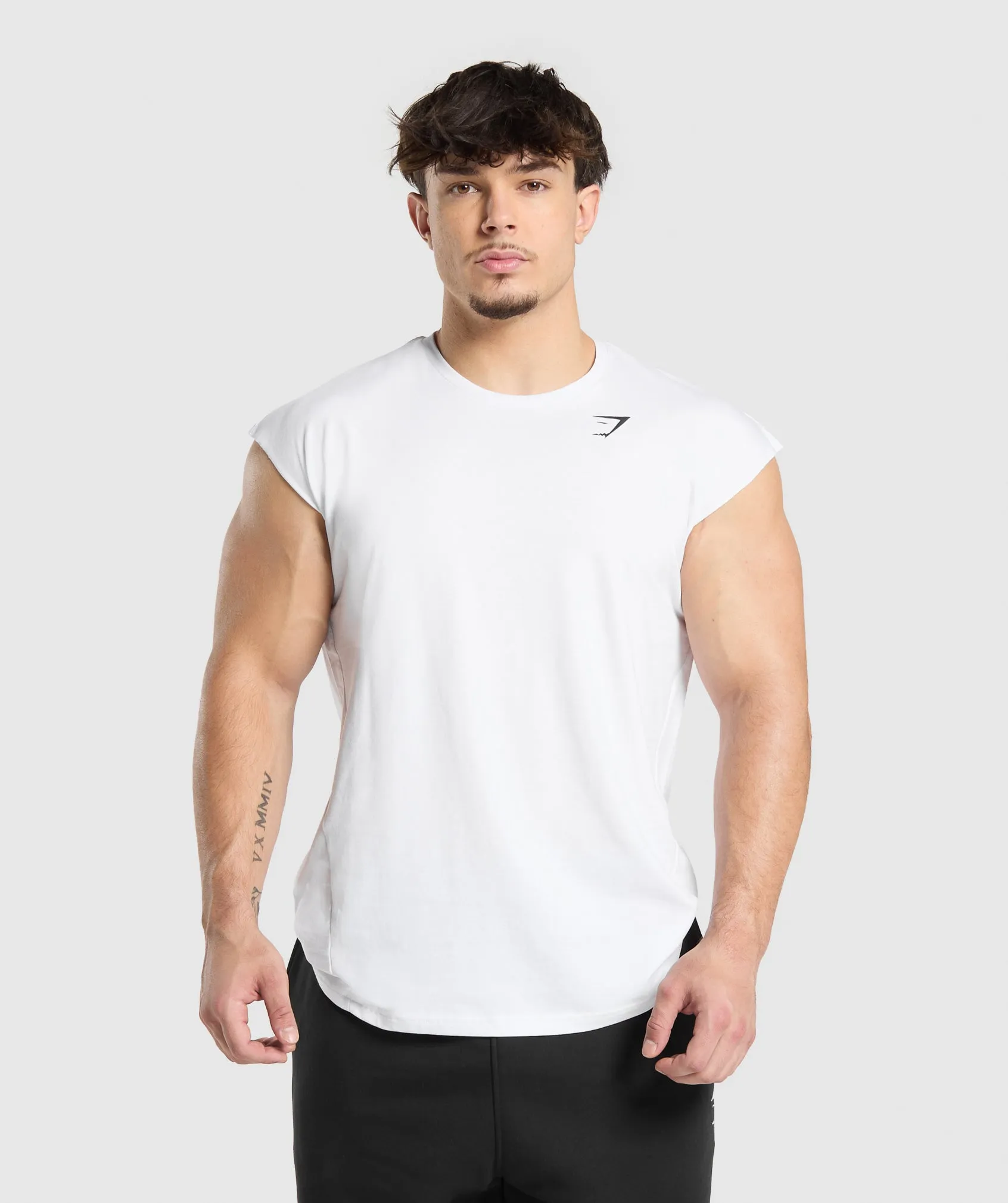Gymshark Critical Drop Arm Tank - White sold by Gymshark