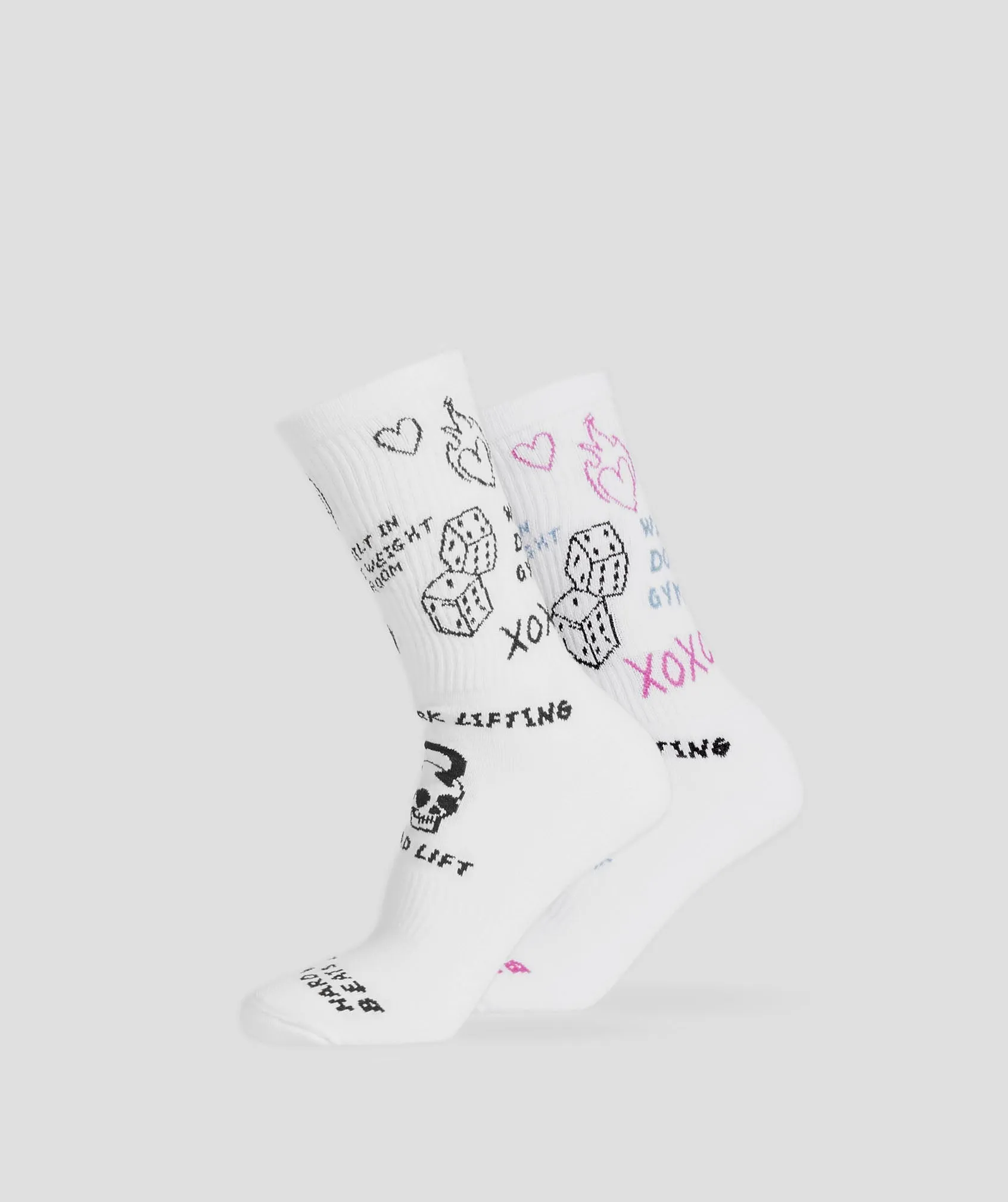 Gymshark Character Combi Crew 2pk - White/Black/Winning Pink/Classic Blue sold by Gymshark