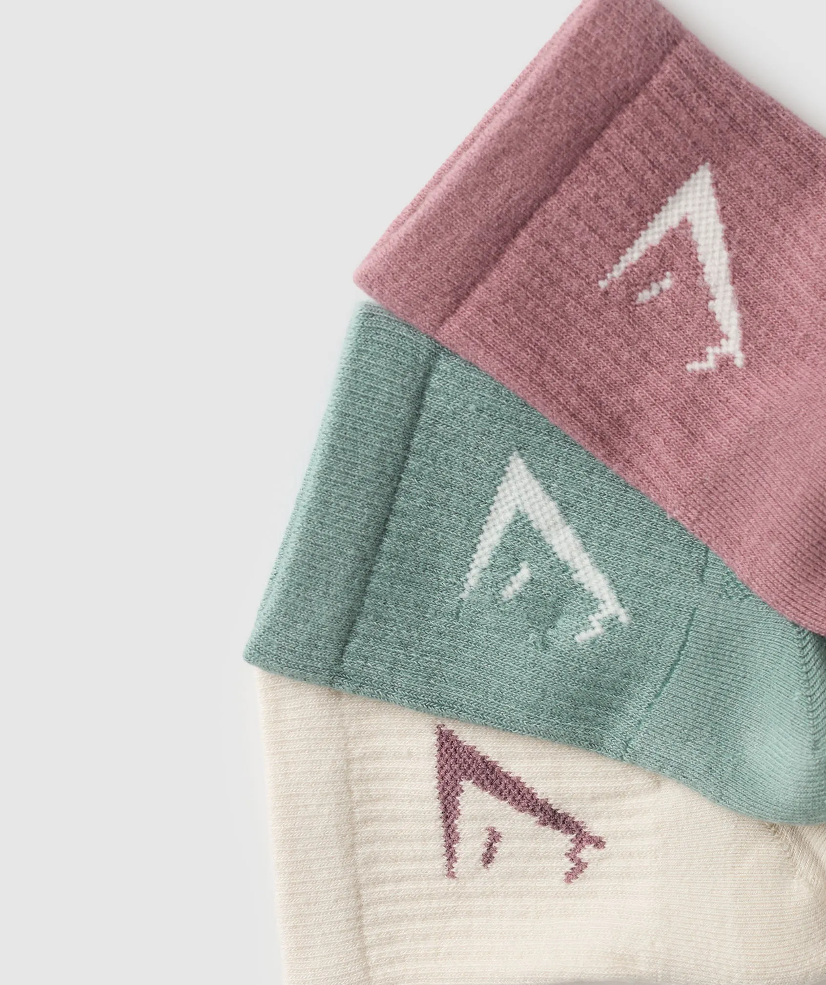 Gymshark Midi 3pk Socks - Calm Pink/Celeste Blue/Oat White sold by Gymshark product image thumbnail 2