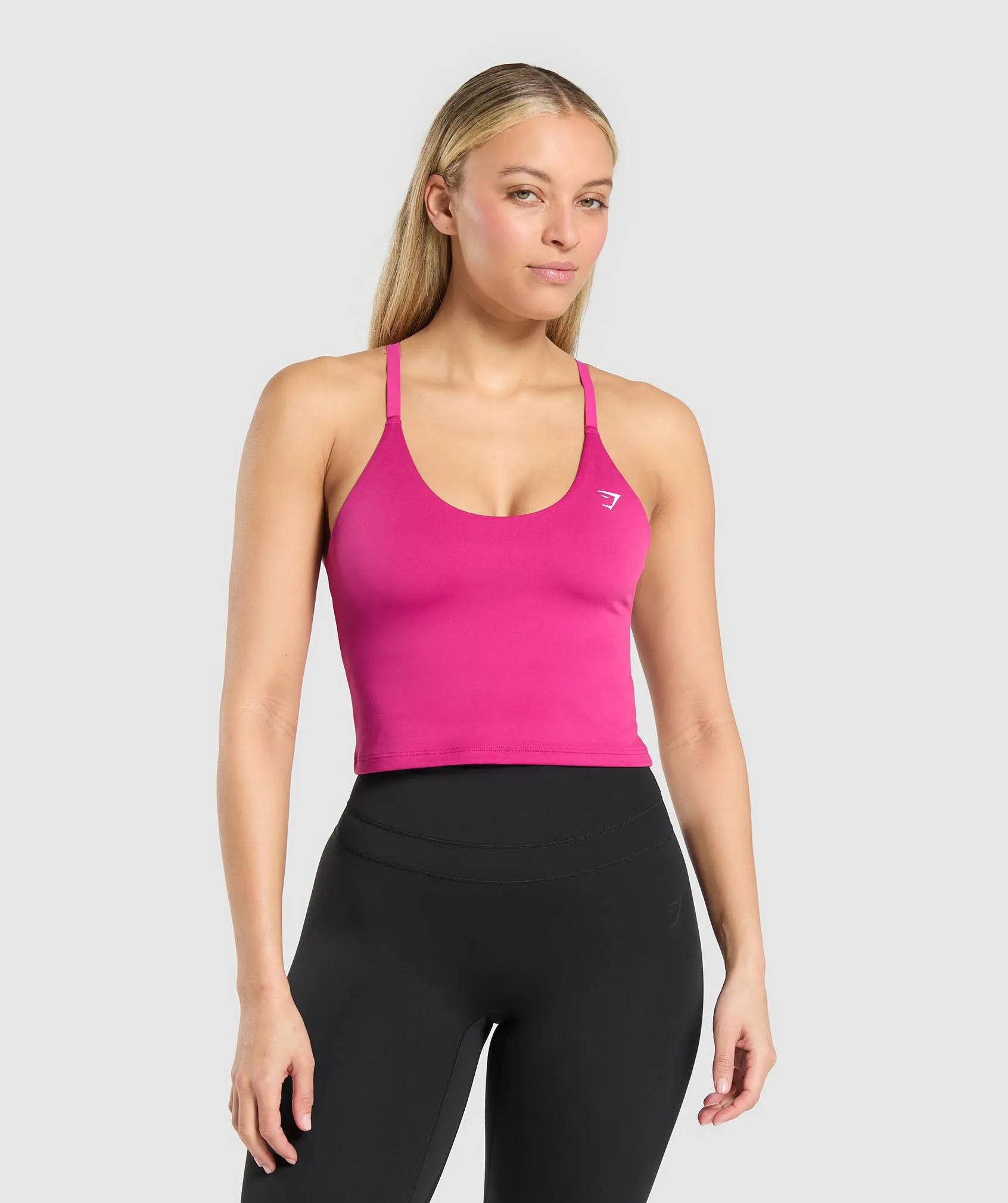 Gymshark Everyday Cami Tank With Shelf - Winning Pink sold by Gymshark