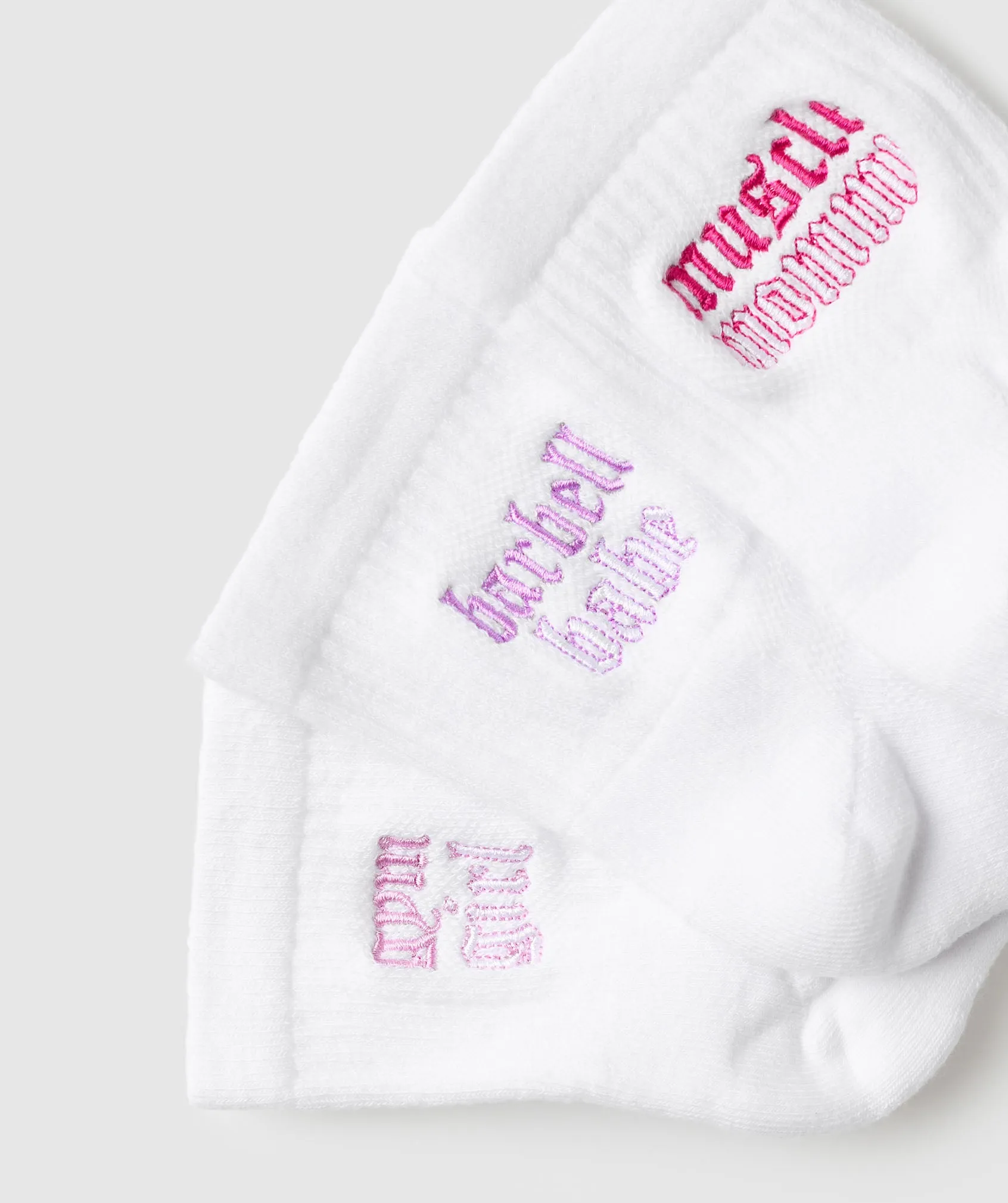 Gymshark Gym Babes Midi Sock 3pk - White/Sour Pink/Active Purple/Winning Pink sold by Gymshark product image thumbnail 2