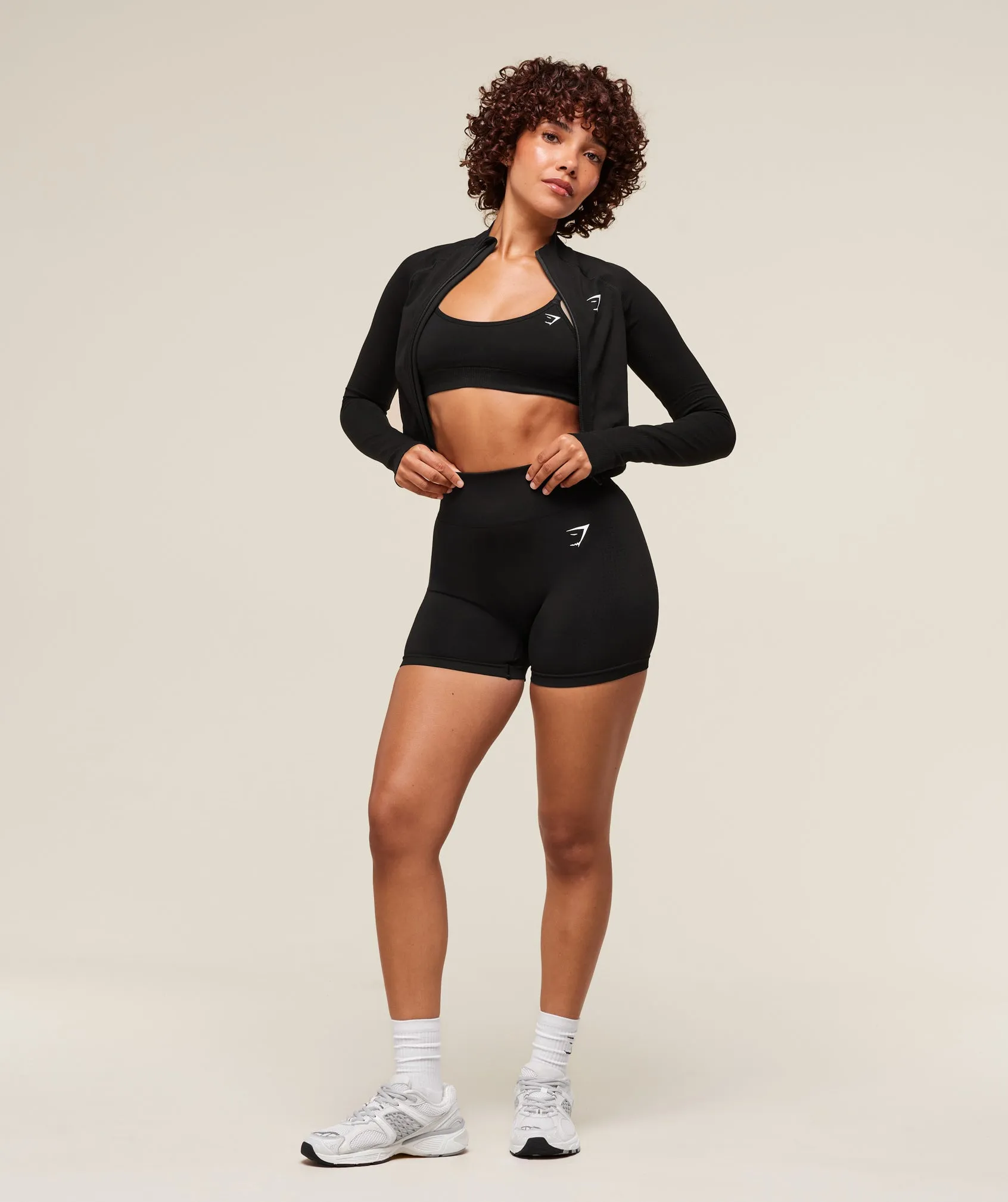 Gymshark Vital Seamless 2.0 Midi Zip Up Jacket - Black sold by Gymshark product image thumbnail 5