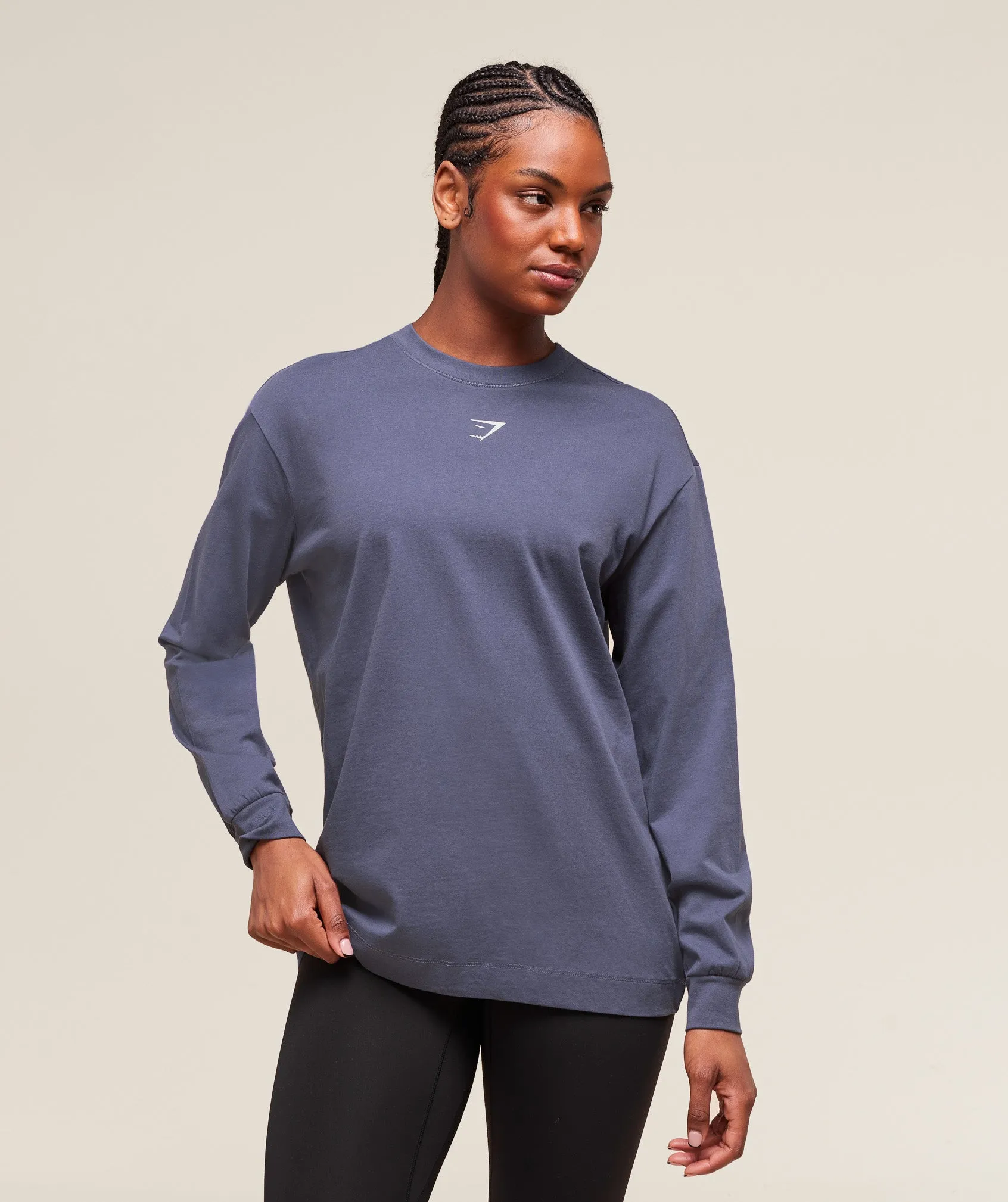 Gymshark Trace Graphic Long Sleeve Top - Weighted Purple sold by Gymshark product image thumbnail 2