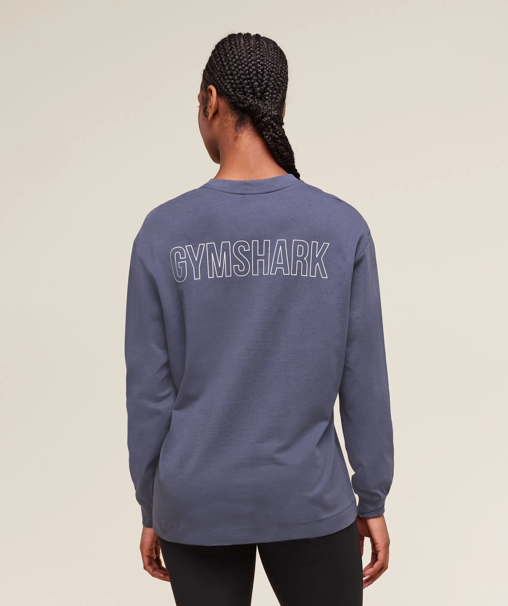 Gymshark Trace Graphic Long Sleeve Top - Weighted Purple sold by Gymshark