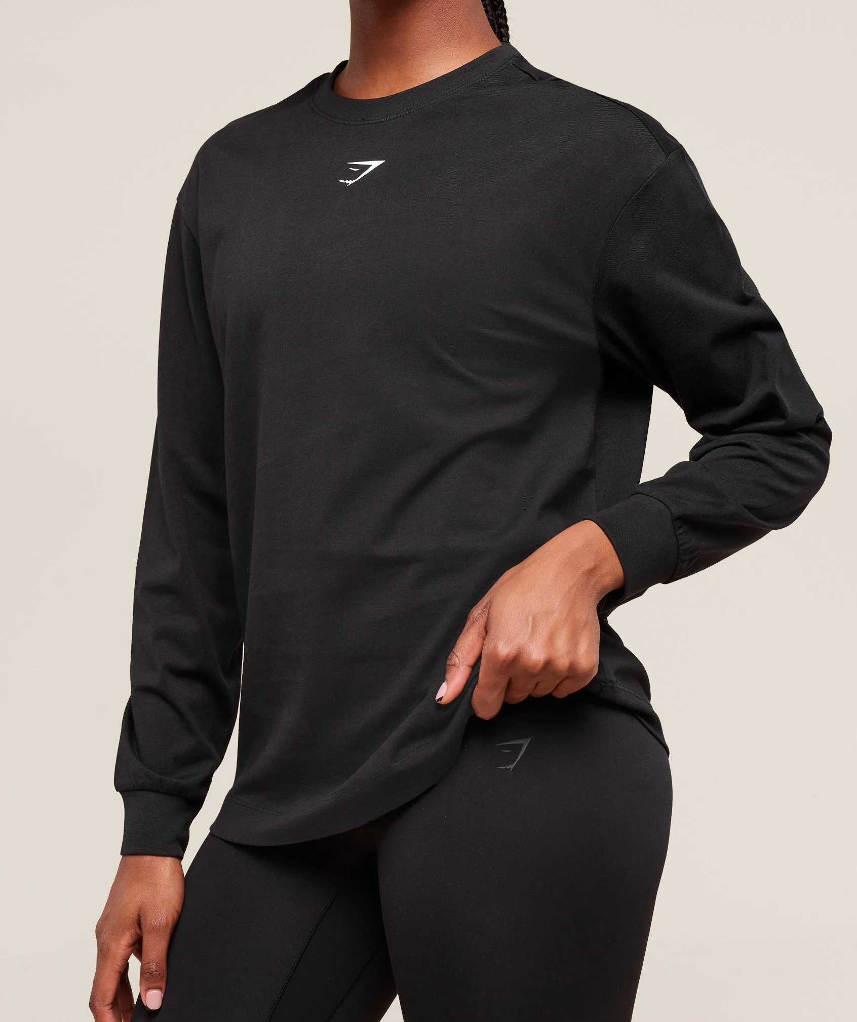 Gymshark Trace Graphic Long Sleeve Top - Black sold by Gymshark product image thumbnail 3