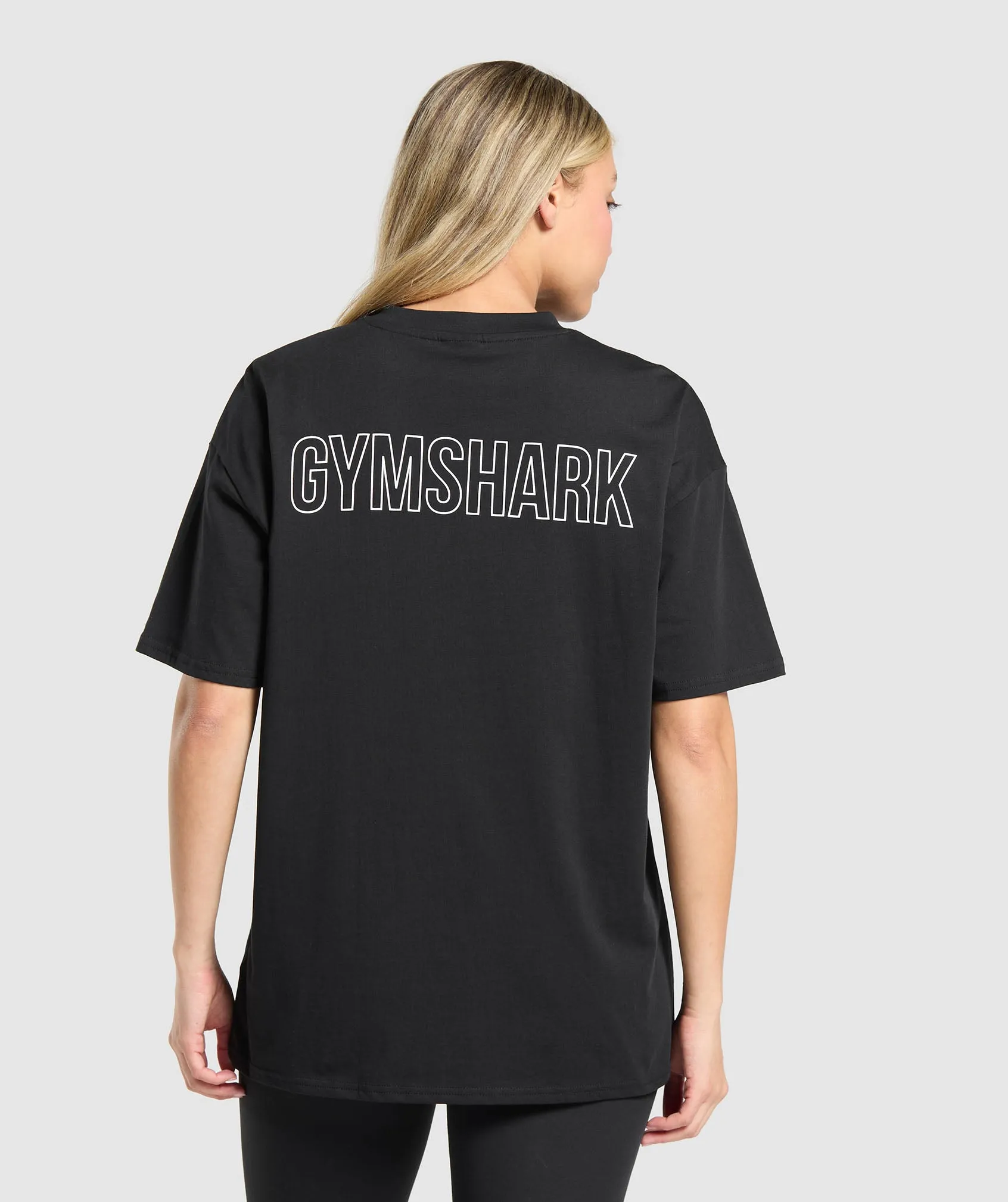 Gymshark Trace Graphic Oversized T-Shirt - Black sold by Gymshark