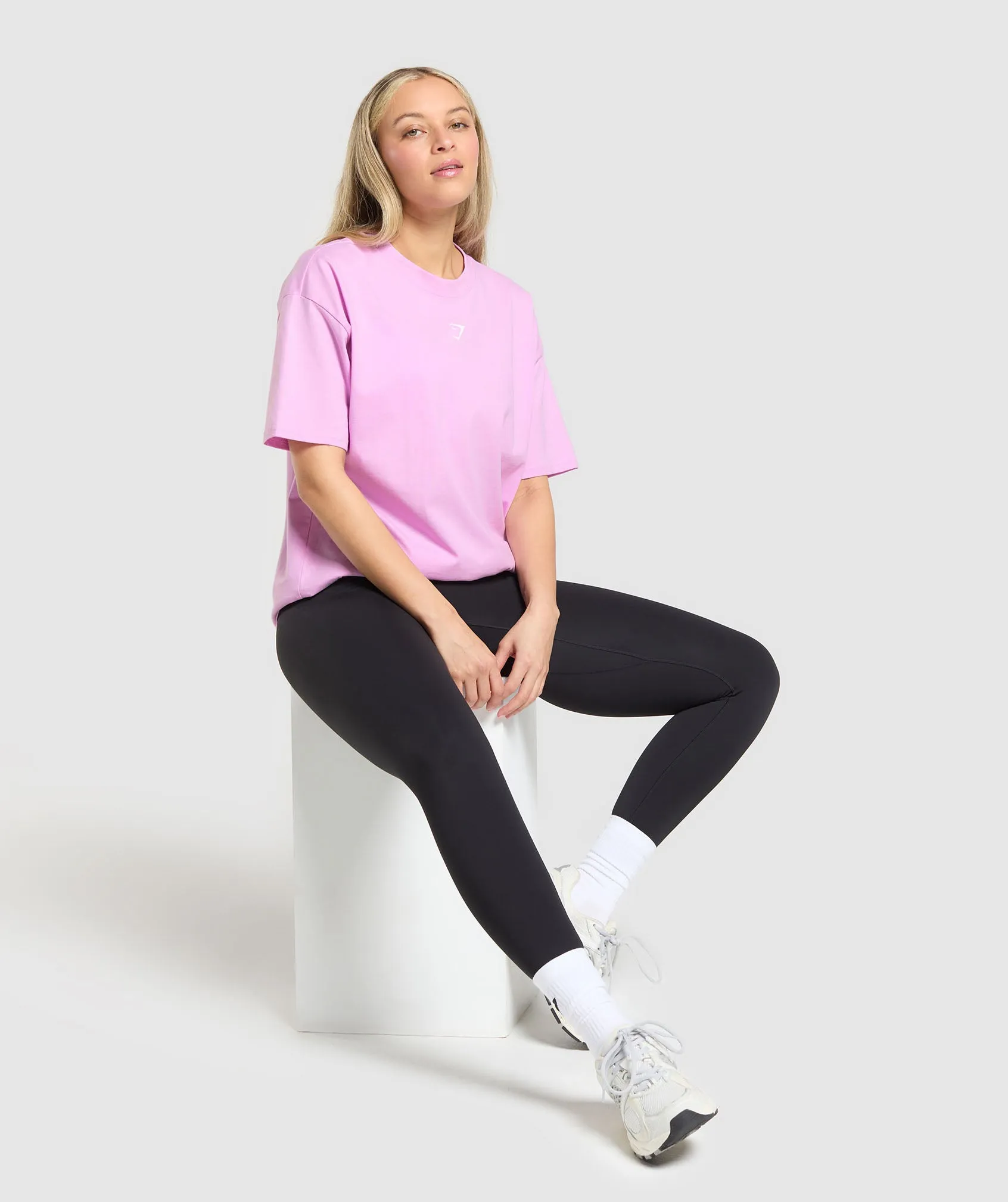 Gymshark Trace Graphic Oversized T-Shirt - Sour Pink sold by Gymshark product image thumbnail 4