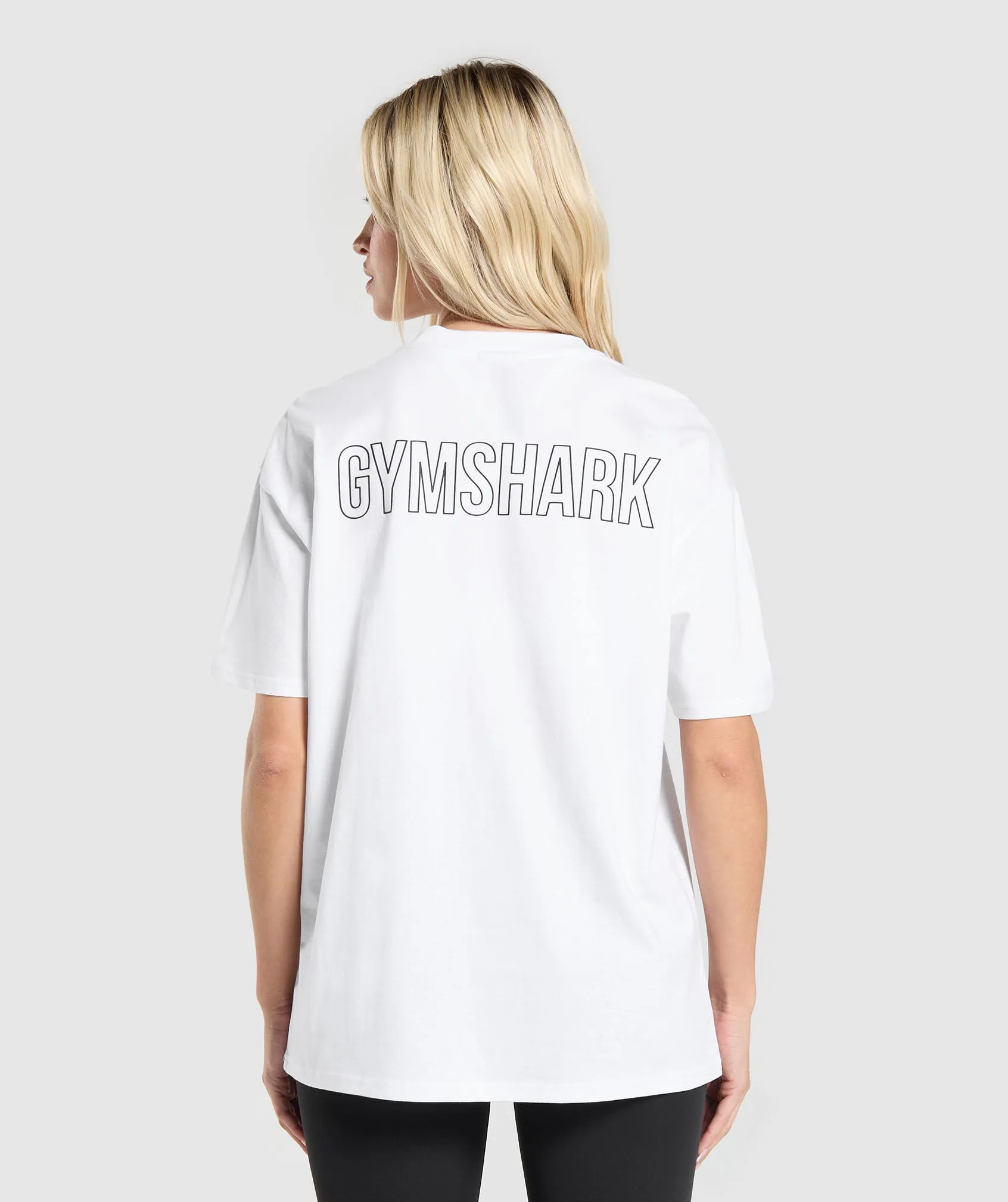 Gymshark Trace Graphic Oversized T-Shirt - White sold by Gymshark
