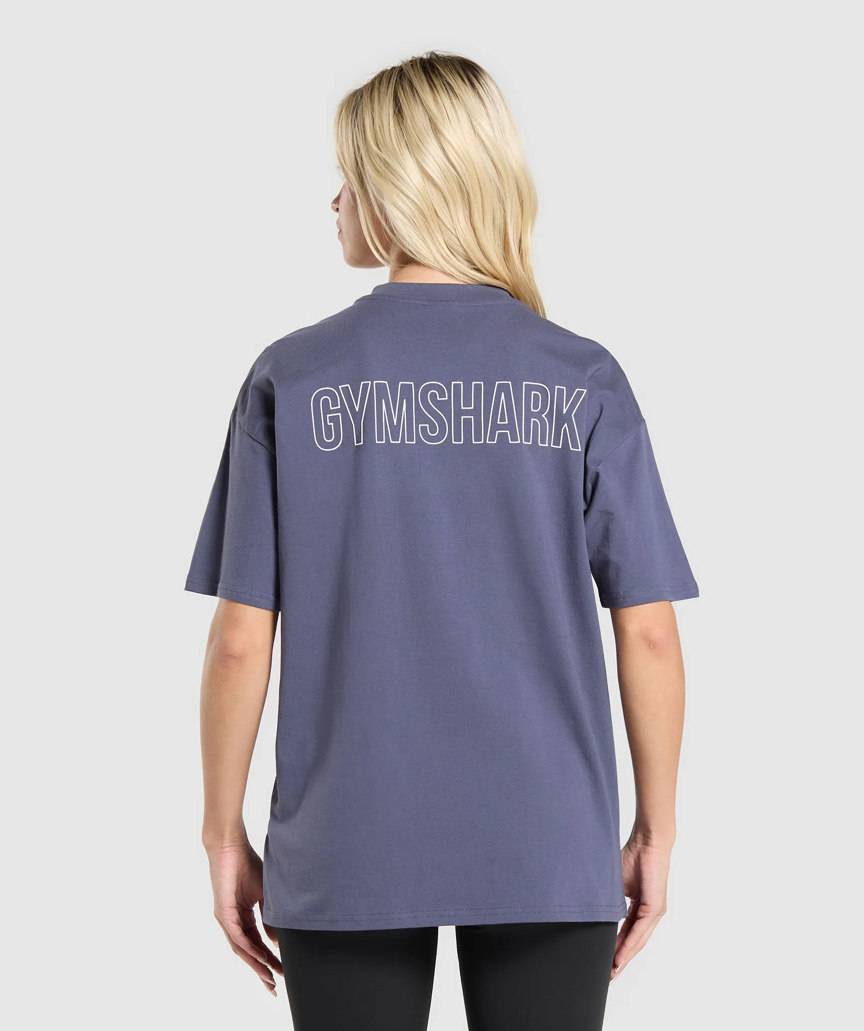 Gymshark Trace Graphic Oversized T-Shirt - Weighted Purple sold by Gymshark